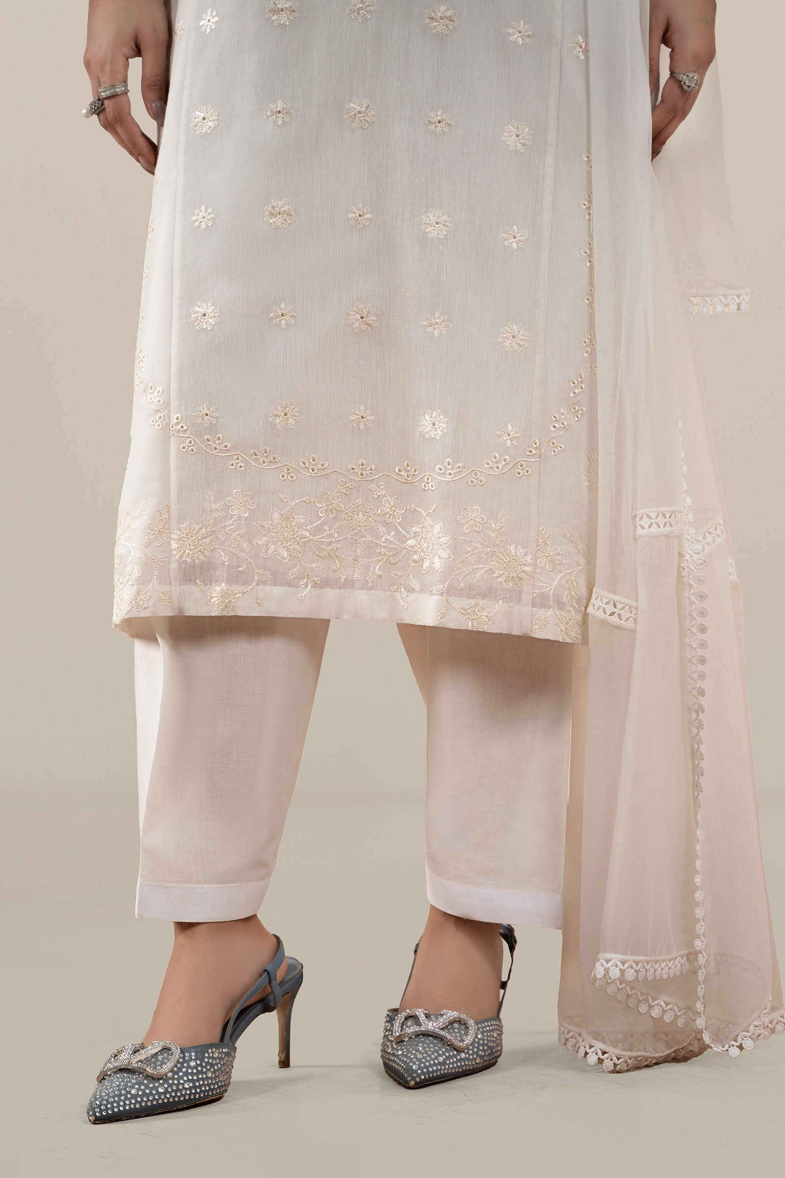 Maria B | Luxury Winter Pret 25 | DW-EA25-76-Off White - House Of Hania