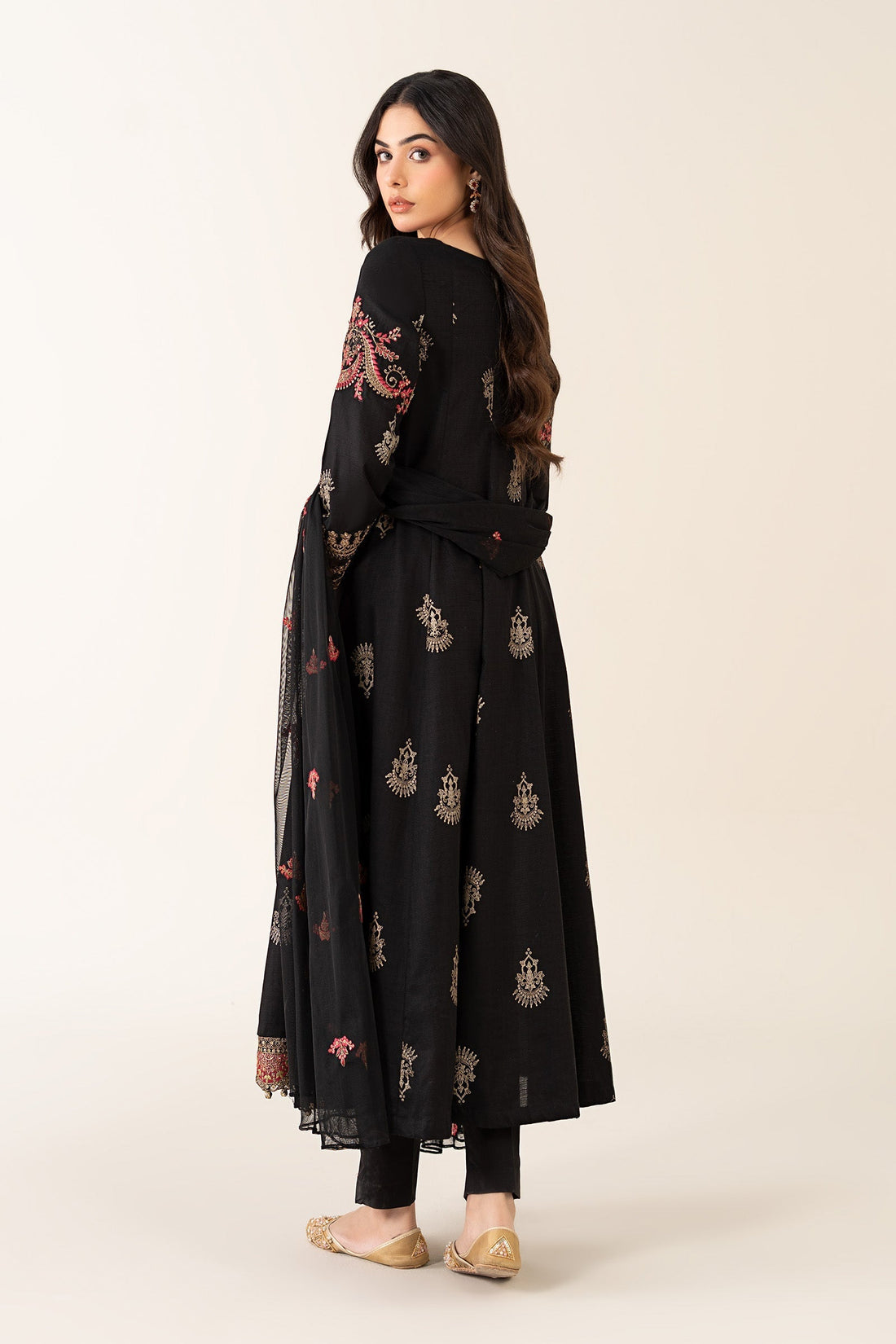 Maria B | Luxury Winter Pret 25 | DW-EF22-13R1-Black - House Of Hania