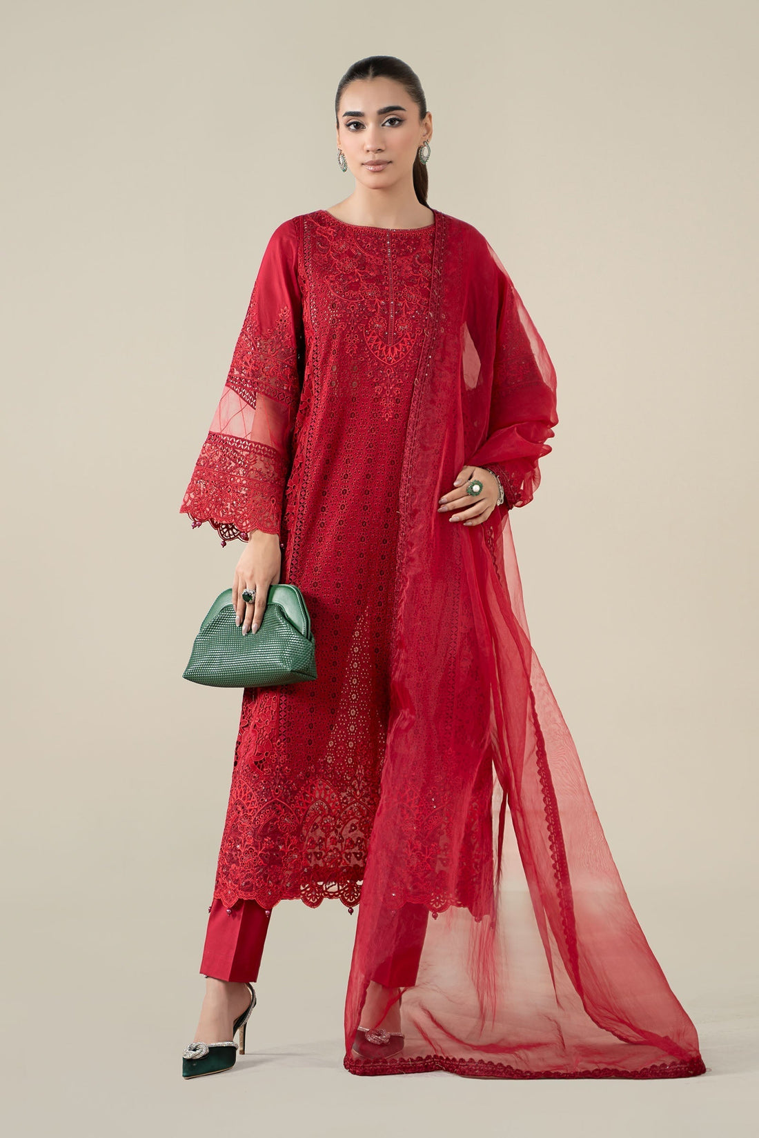 Maria B | Luxury Winter Pret 25 | DW-EF25-08-Red - House Of Hania