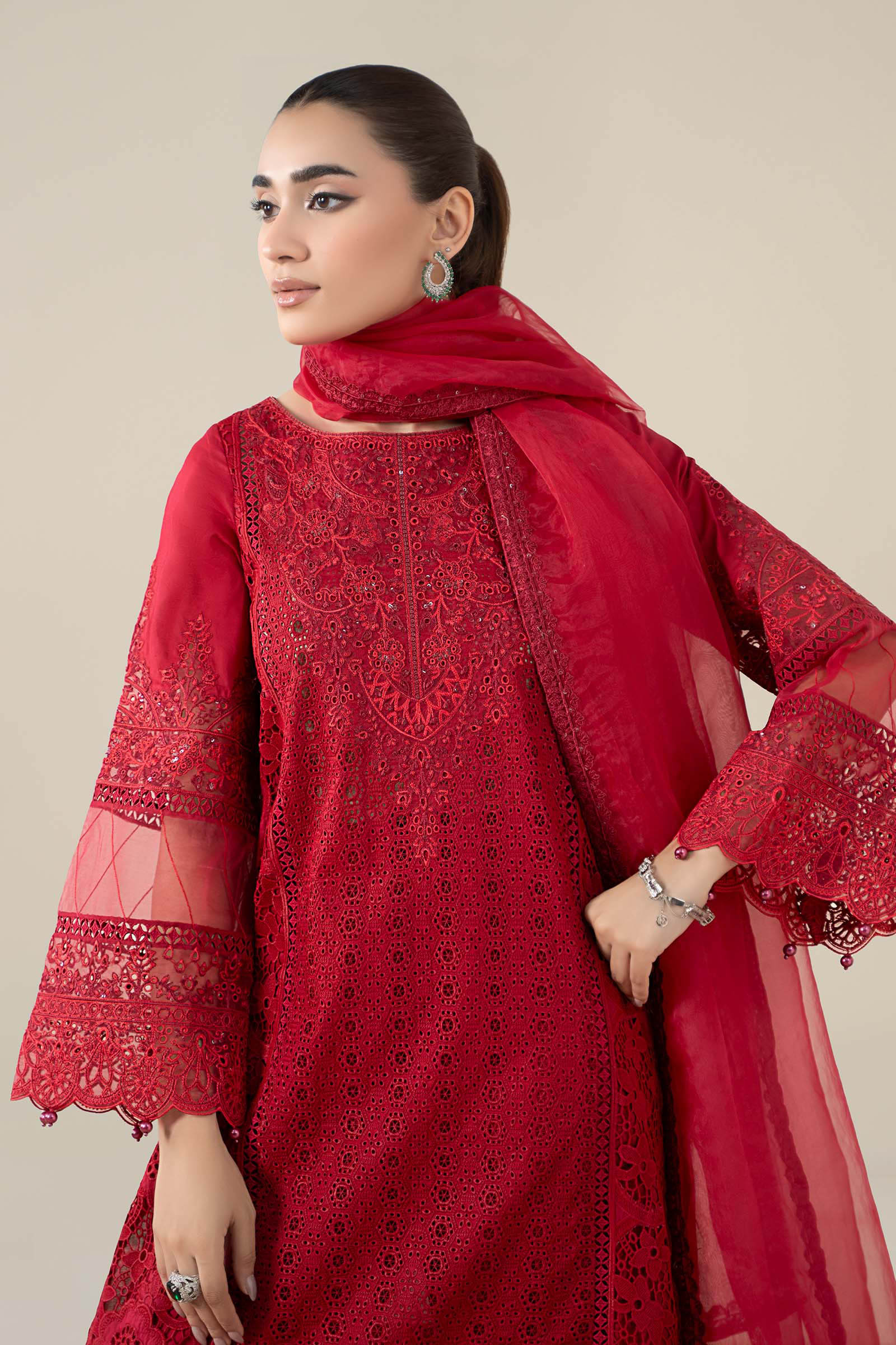Maria B | Luxury Winter Pret 25 | DW-EF25-08-Red - House Of Hania