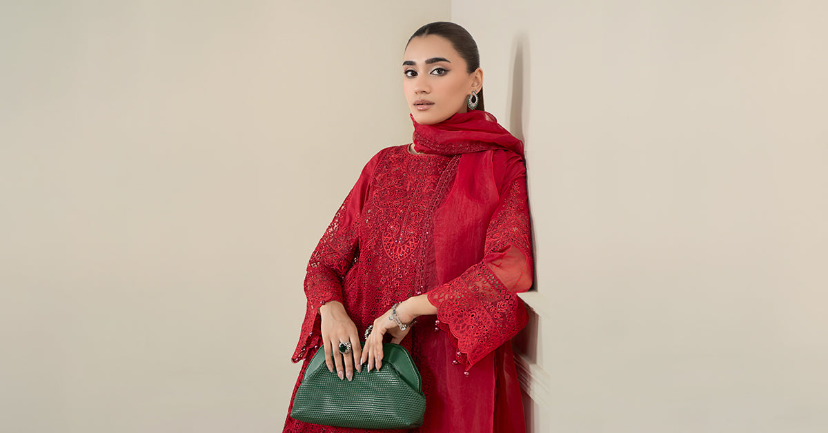 Maria B | Luxury Winter Pret 25 | DW-EF25-08-Red - House Of Hania