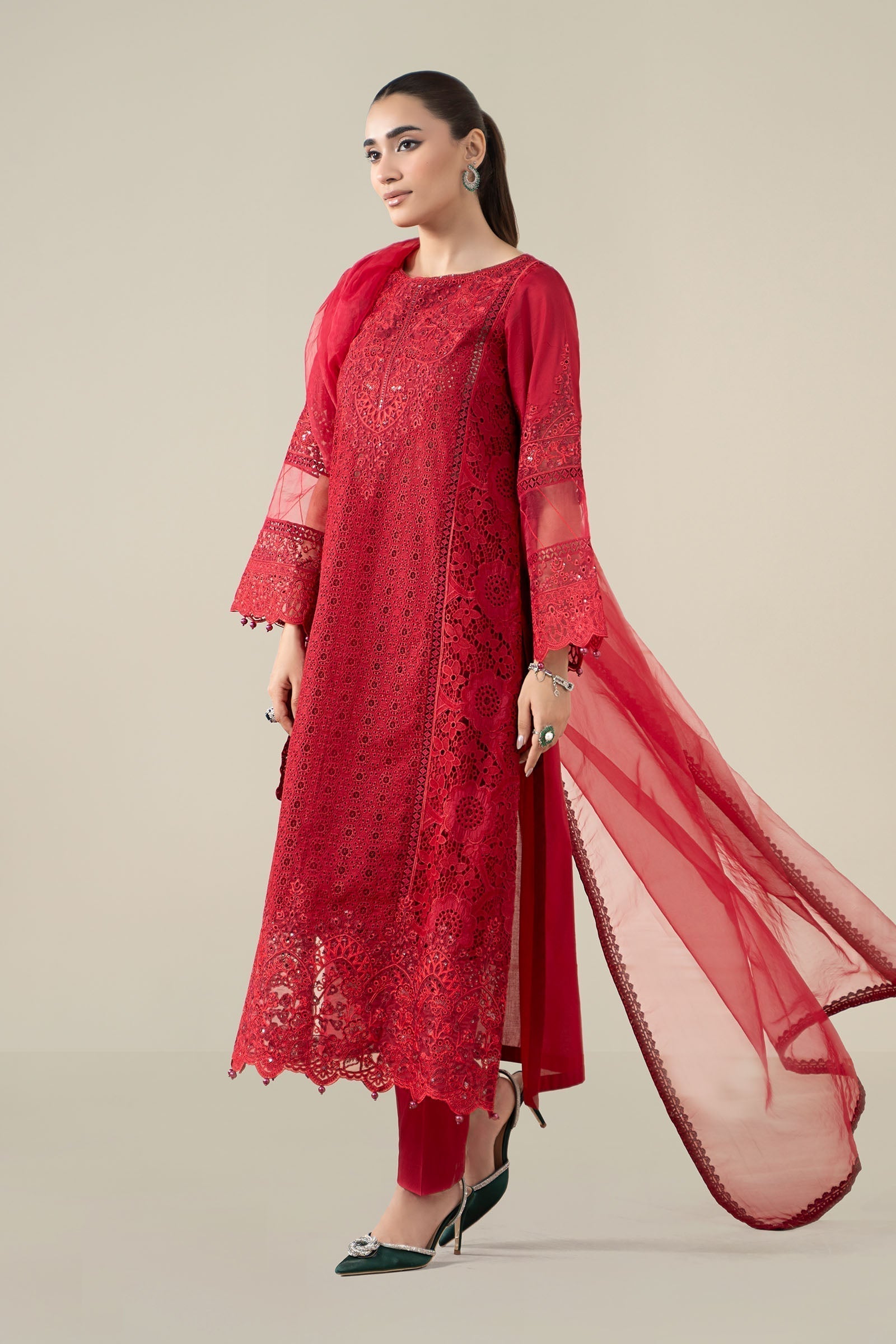 Maria B | Luxury Winter Pret 25 | DW-EF25-08-Red - House Of Hania