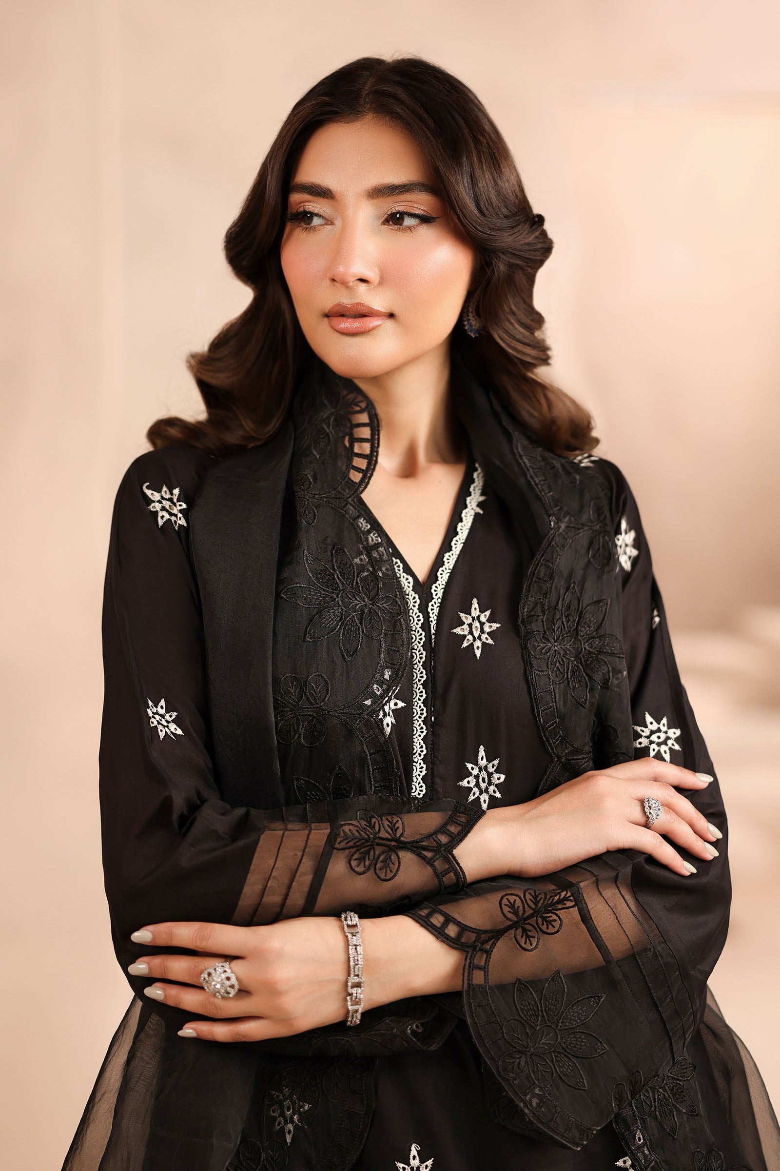 Maria B | Luxury Winter Pret 25 | DW-MN25-01-Black - House Of Hania