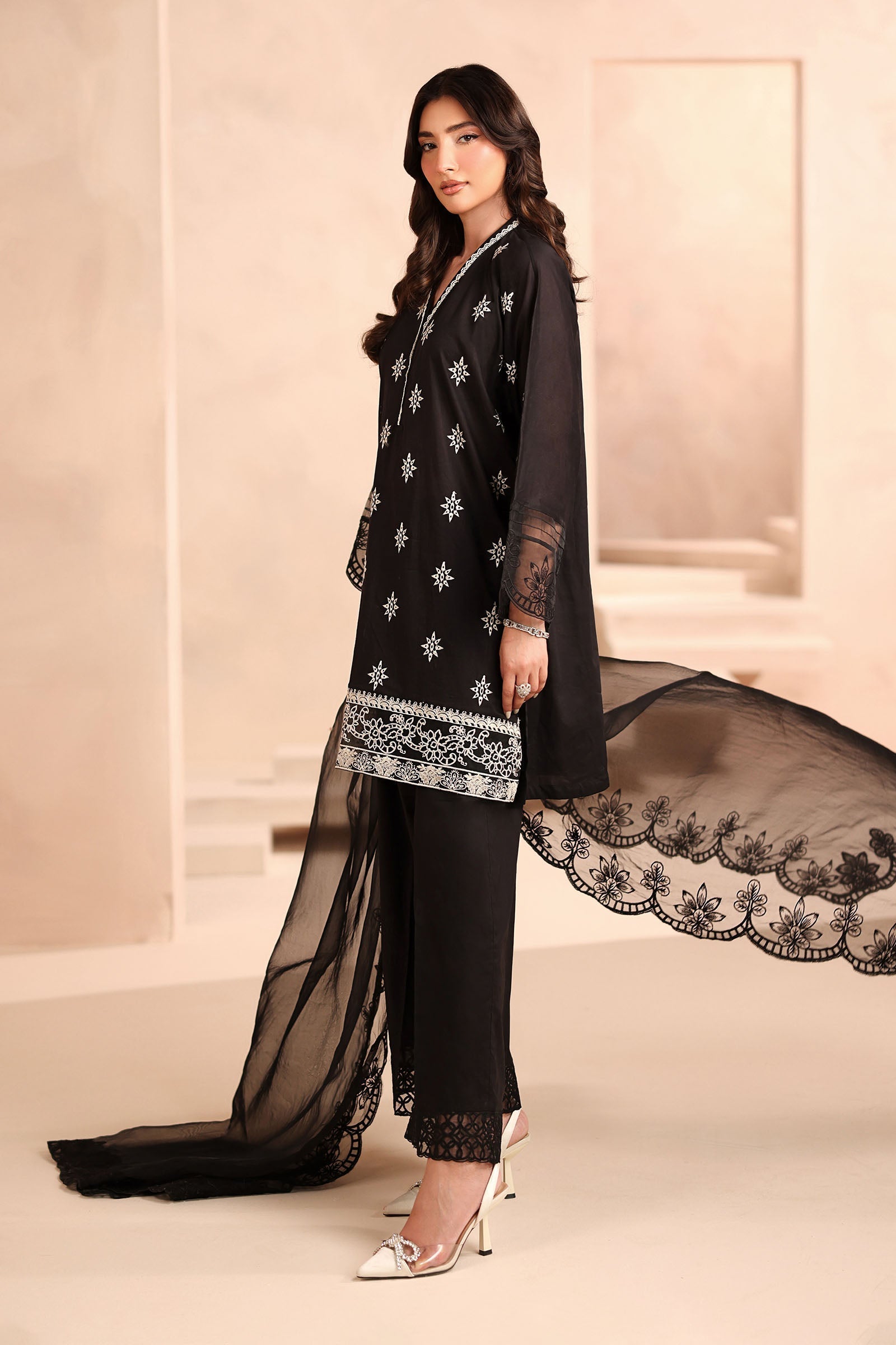Maria B | Luxury Winter Pret 25 | DW-MN25-01-Black - House Of Hania