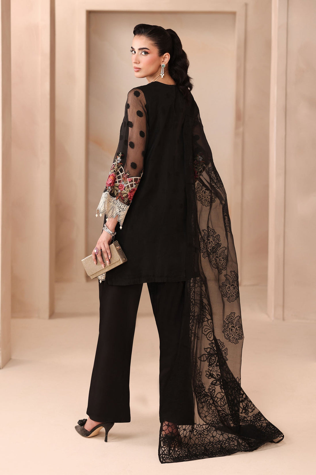 Maria B | Luxury Winter Pret 25 | DW-MN25-02-Black - House Of Hania