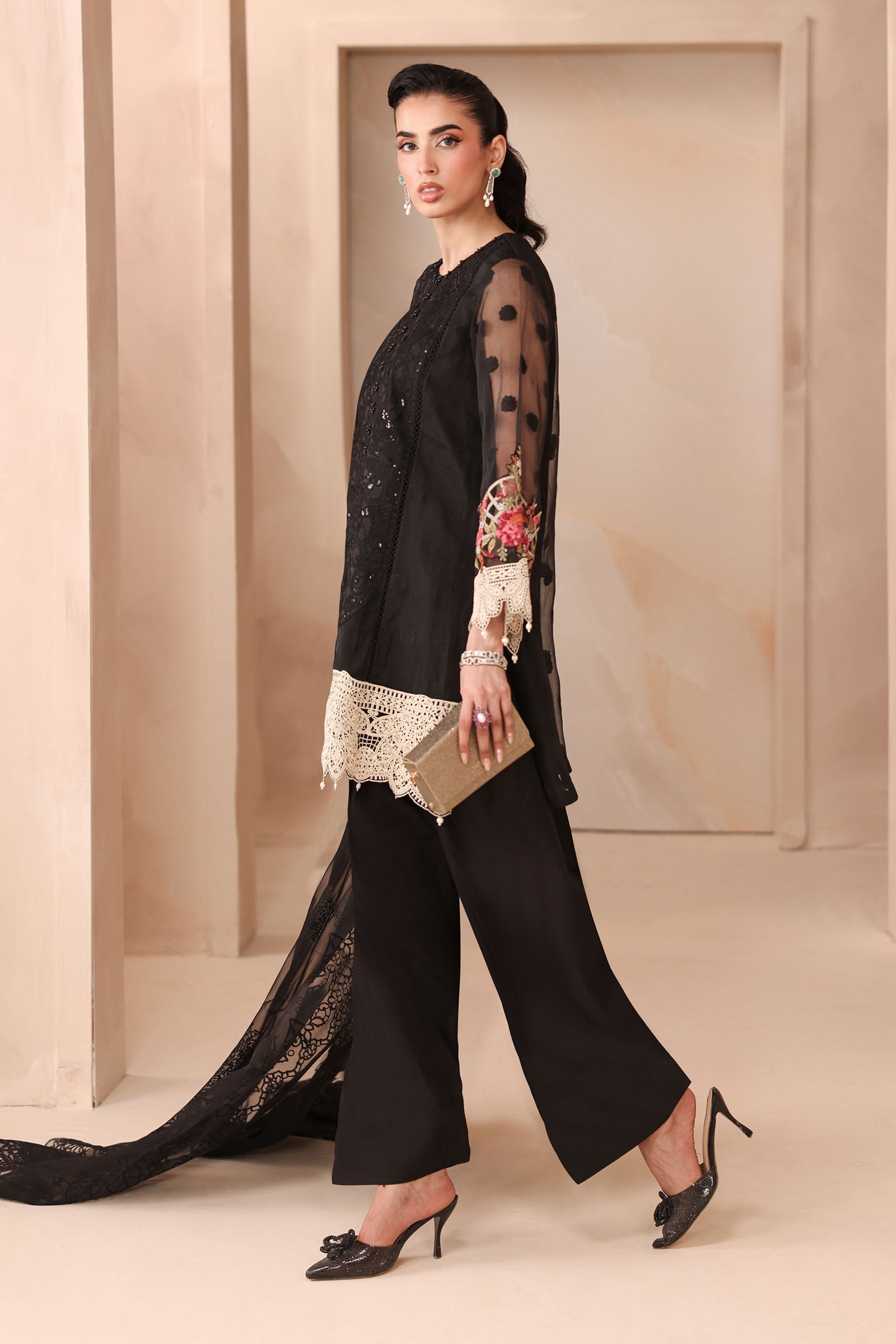 Maria B | Luxury Winter Pret 25 | DW-MN25-02-Black - House Of Hania