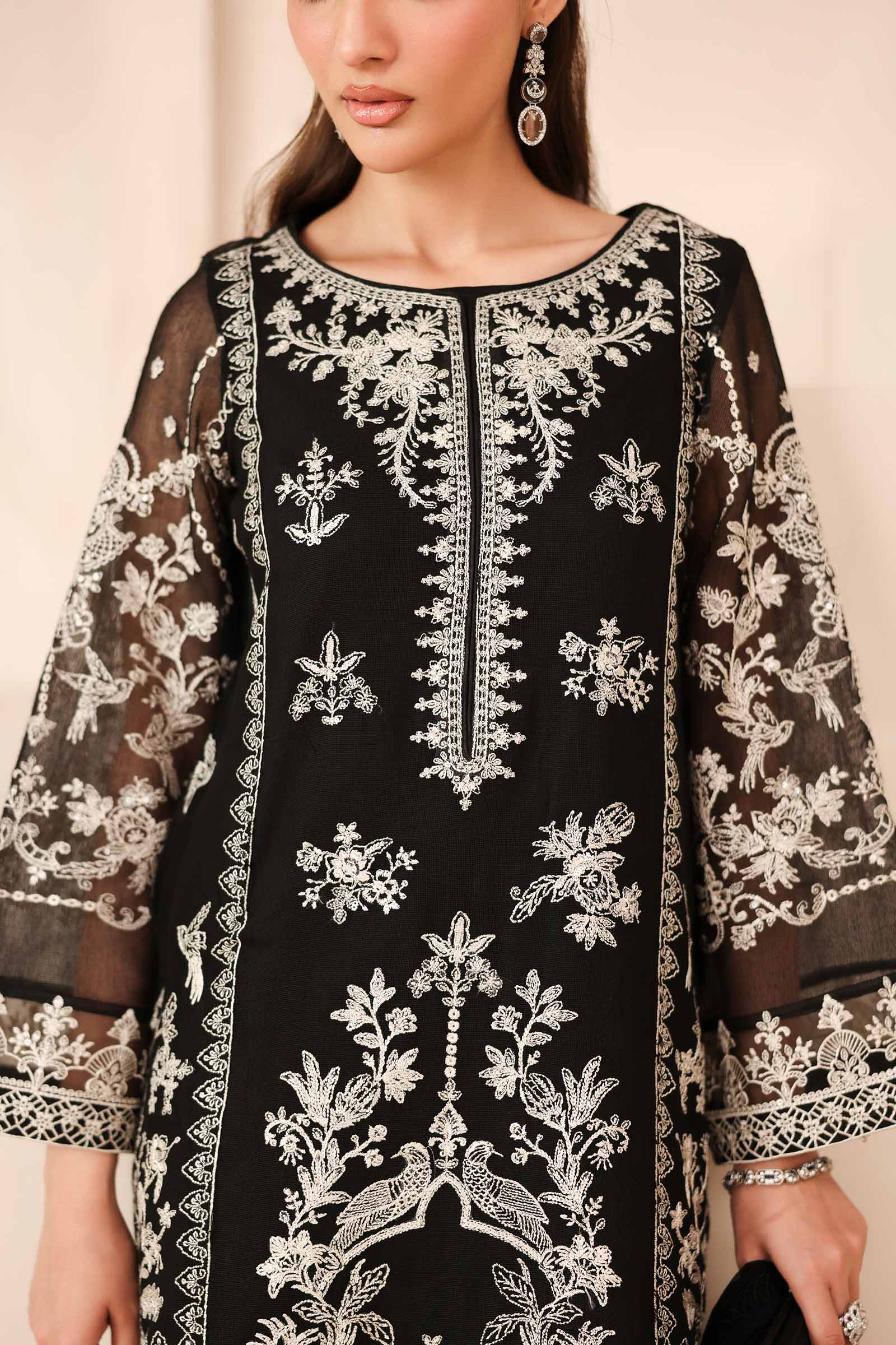 Maria B | Luxury Winter Pret 25 | DW-MN25-03-Black - House Of Hania