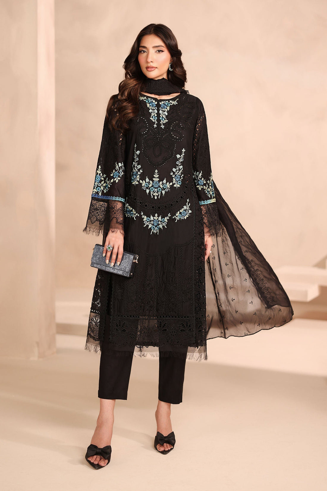 Maria B | Luxury Winter Pret 25 | DW-MN25-08-Black - House Of Hania