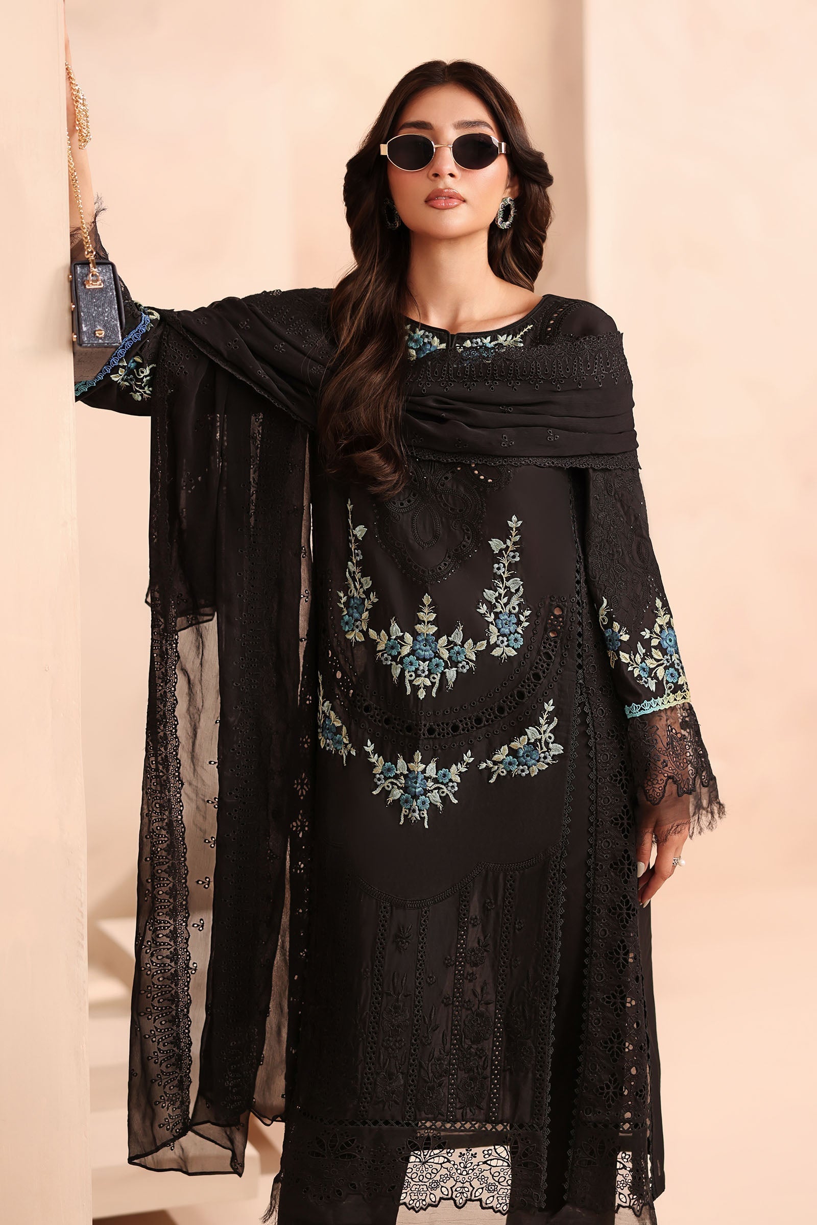 Maria B | Luxury Winter Pret 25 | DW-MN25-08-Black - House Of Hania