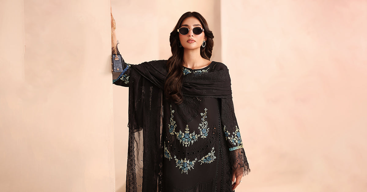 Maria B | Luxury Winter Pret 25 | DW-MN25-08-Black - House Of Hania