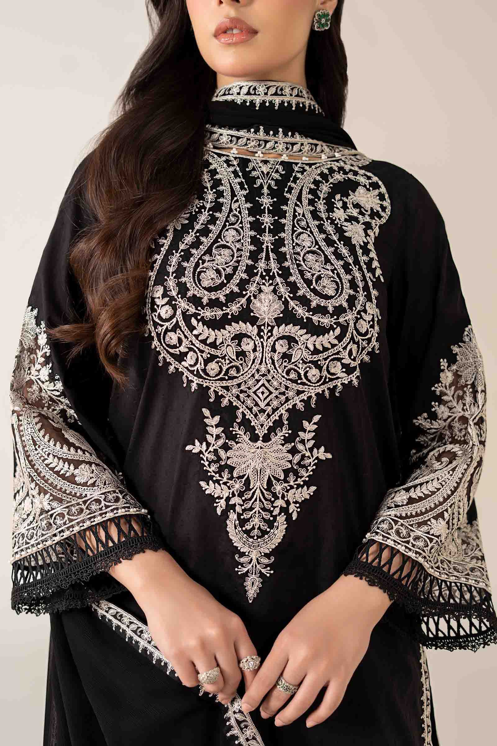 Maria B | Luxury Winter Pret 25 | DW-MN25-12-Black - House Of Hania