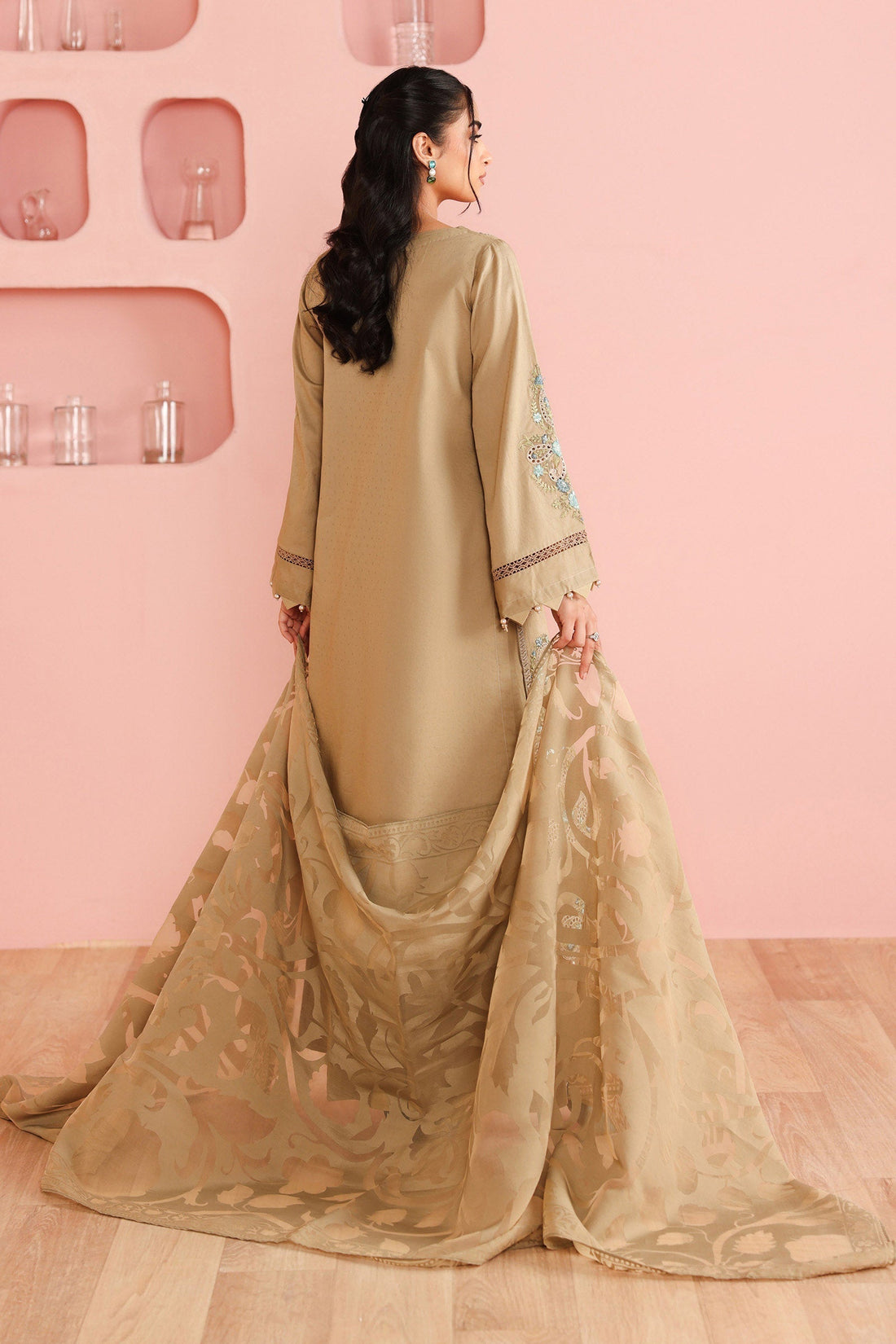 Maria B | Luxury Winter Pret 25 | DW-PF25-03-Coffee - House Of Hania