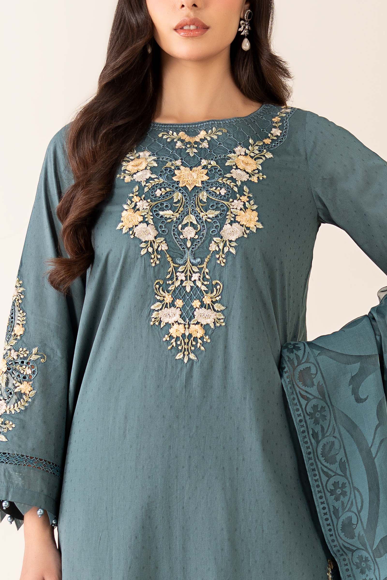 Maria B | Luxury Winter Pret 25 | DW-PF25-03-Tea - House Of Hania