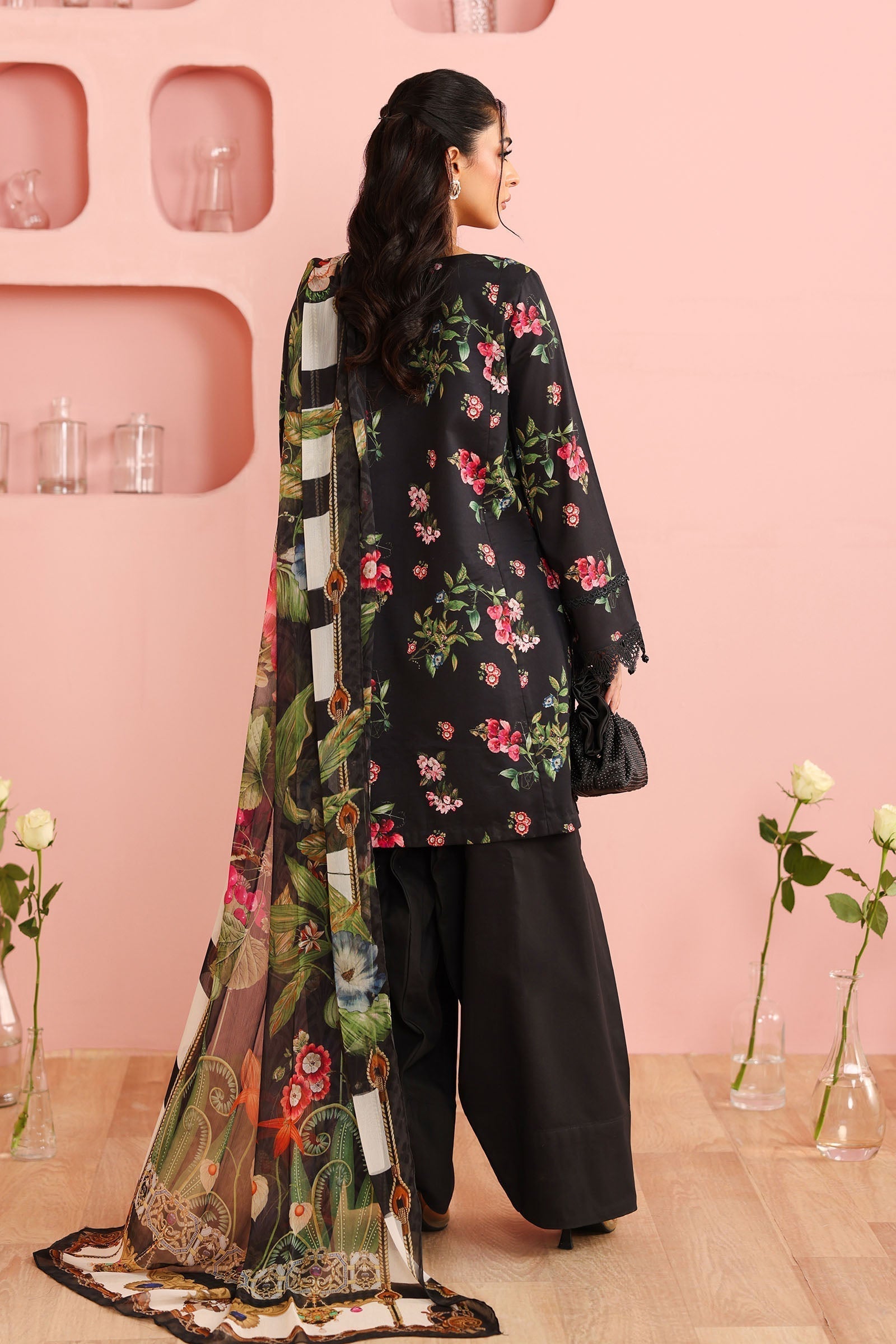 Maria B | Luxury Winter Pret 25 | DW-PF25-06-Black - House Of Hania