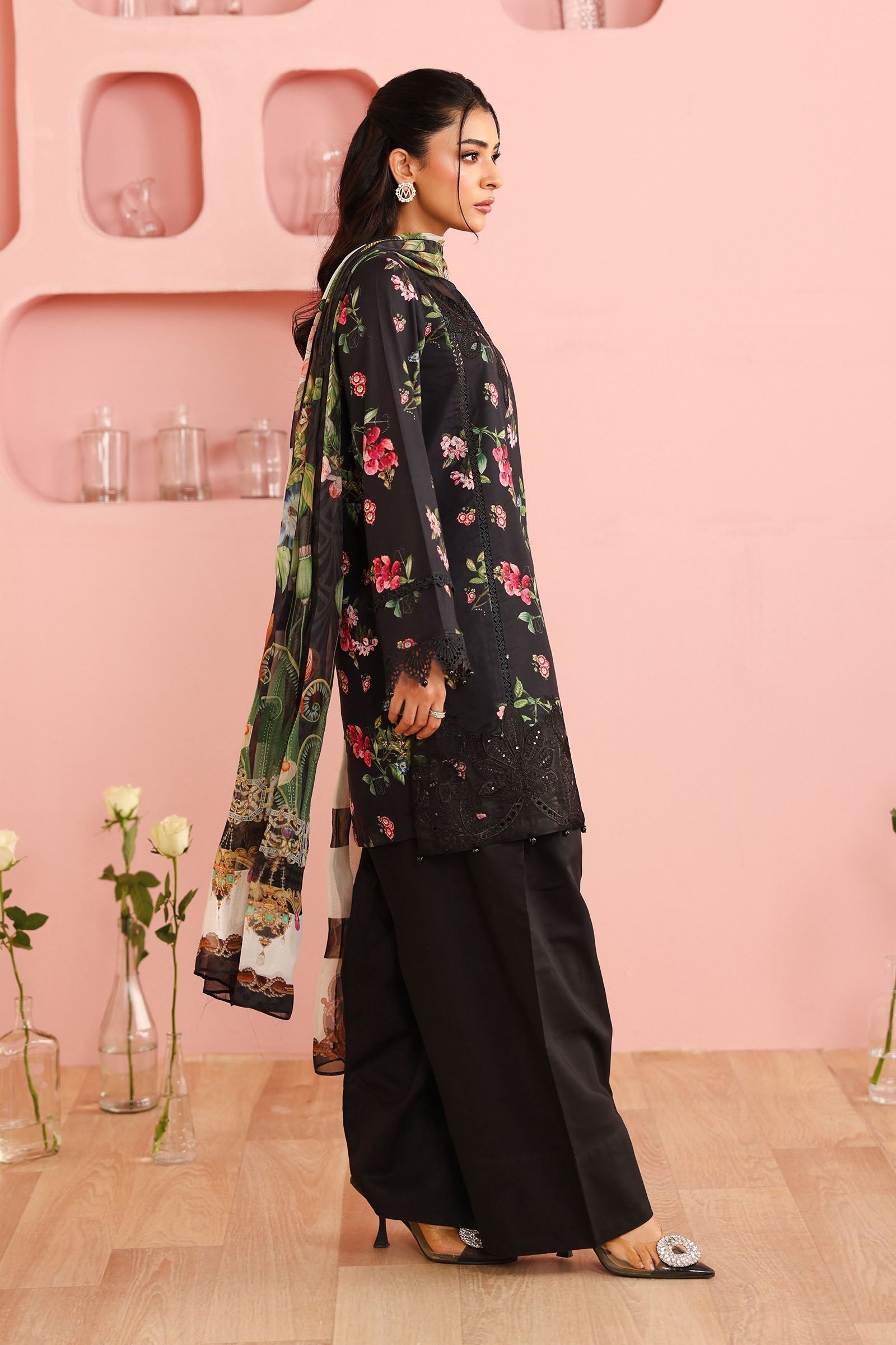 Maria B | Luxury Winter Pret 25 | DW-PF25-06-Black - House Of Hania