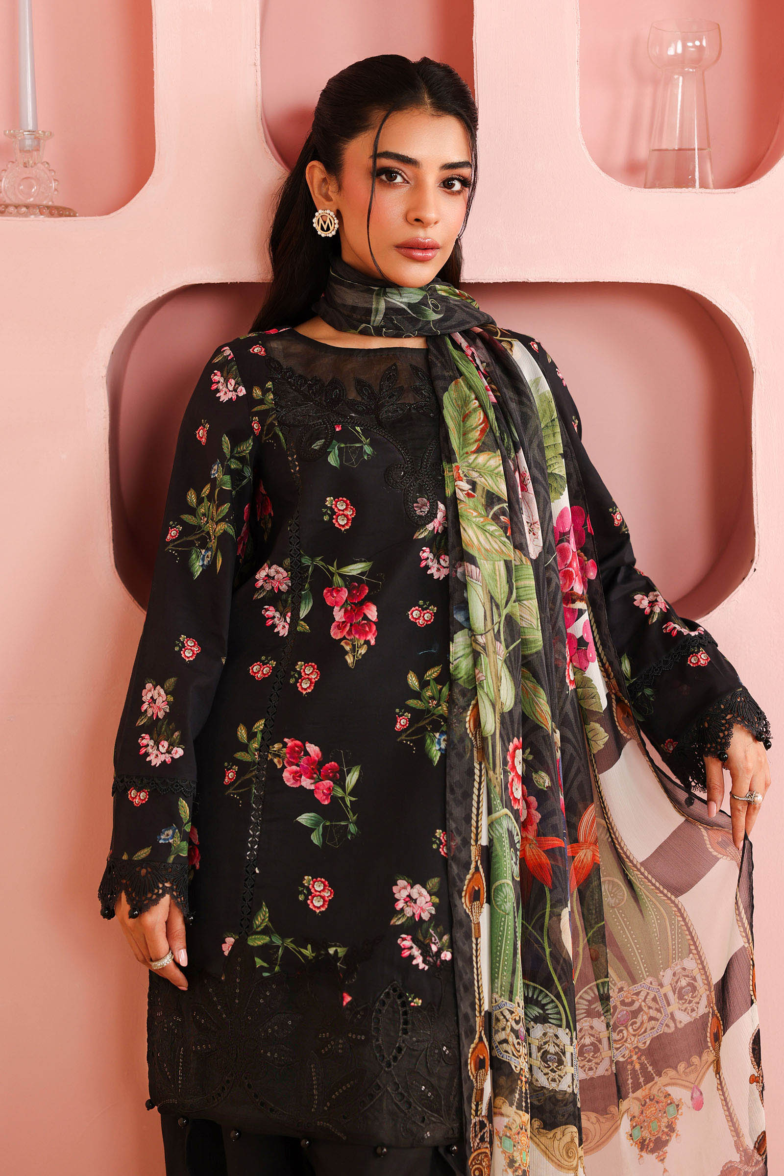 Maria B | Luxury Winter Pret 25 | DW-PF25-06-Black - House Of Hania