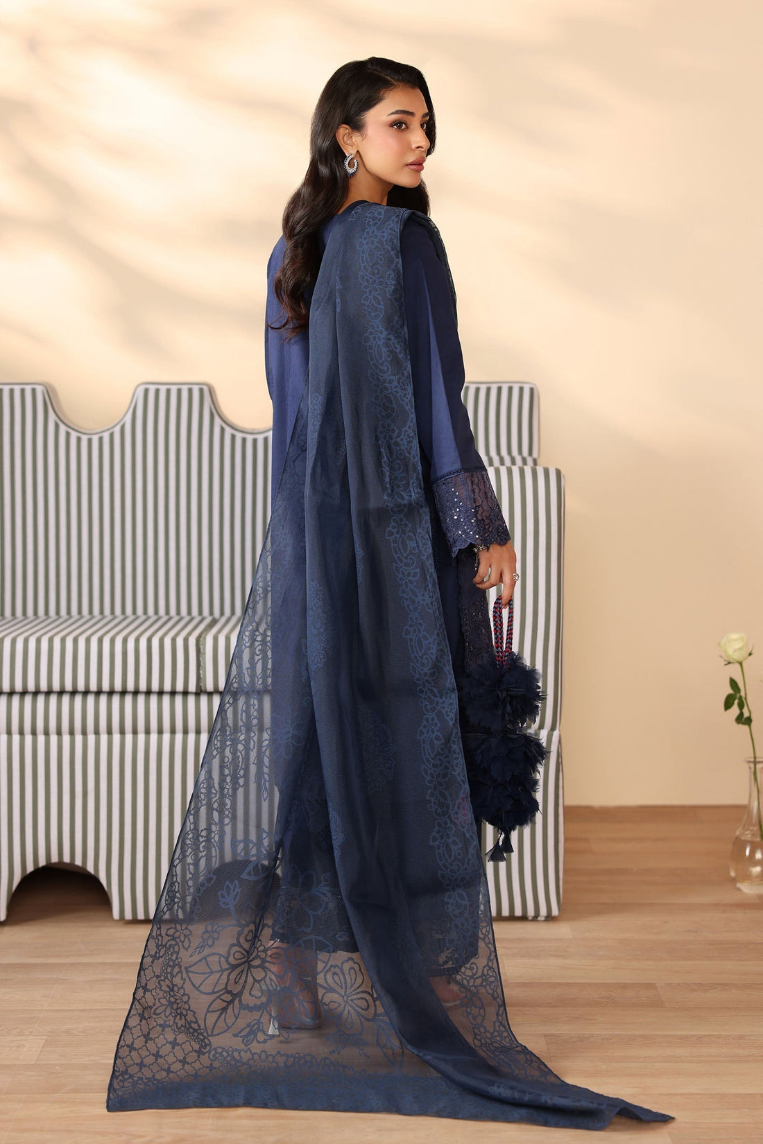 Maria B | Luxury Winter Pret 25 | DW-PF25-07-Blu - House Of Hania