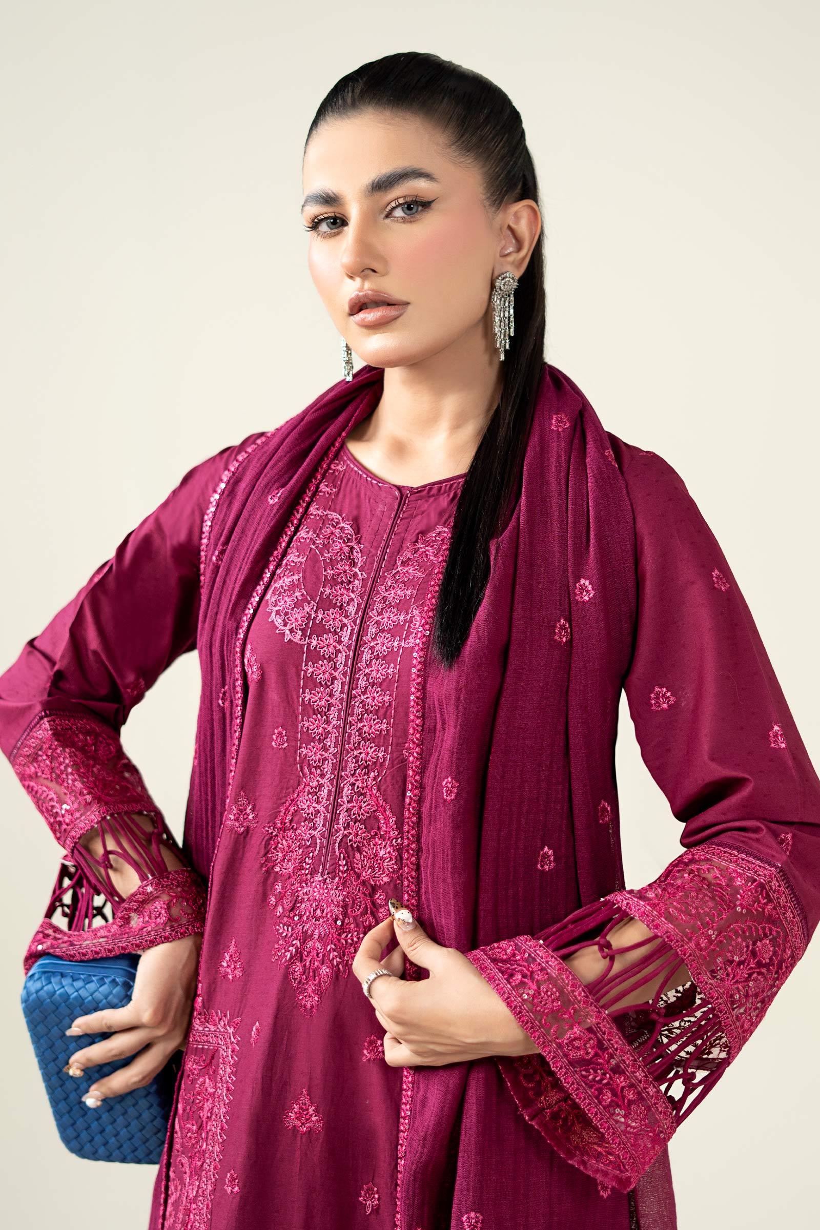 Maria B | Luxury Winter Pret 25 | DW-PF25-23-Magenta - House Of Hania
