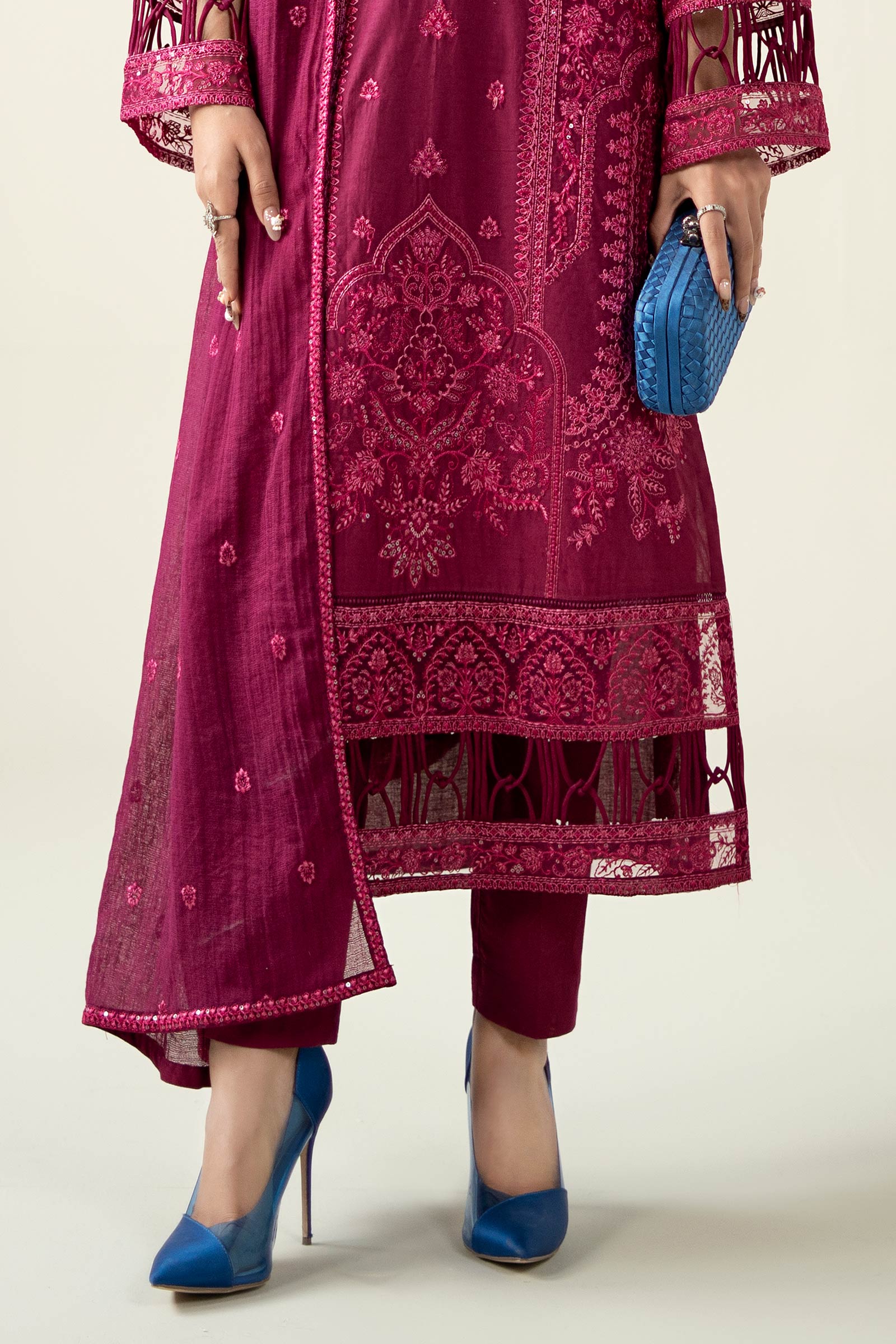 Maria B | Luxury Winter Pret 25 | DW-PF25-23-Magenta - House Of Hania
