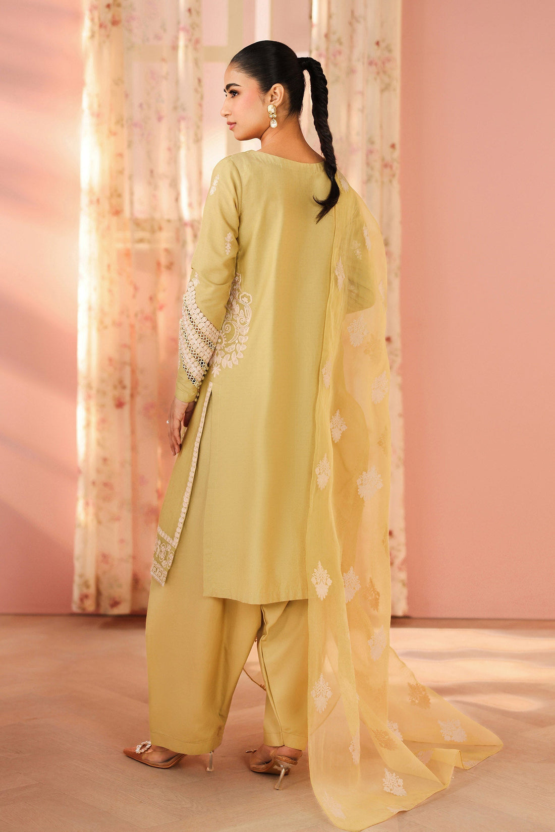 Maria B | Luxury Winter Pret 25 | DW-PF25-34-Light Green - House Of Hania