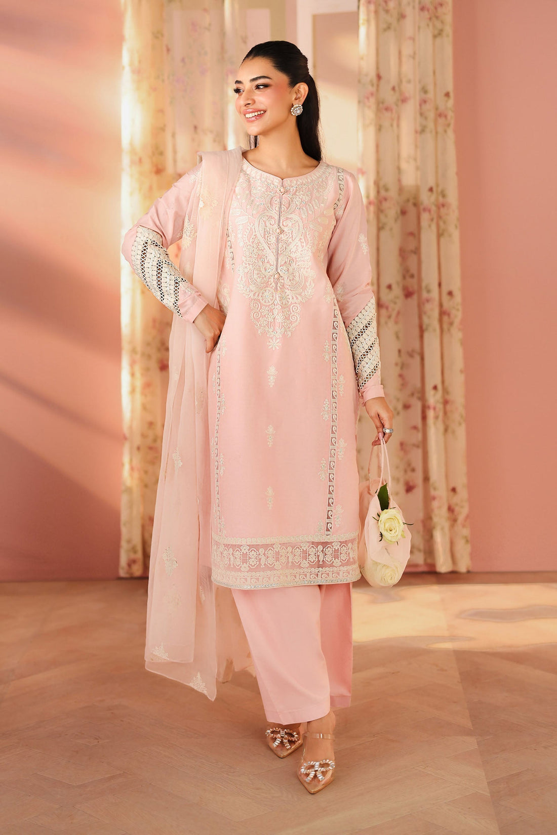Maria B | Luxury Winter Pret 25 | DW-PF25-34-Pink - House Of Hania