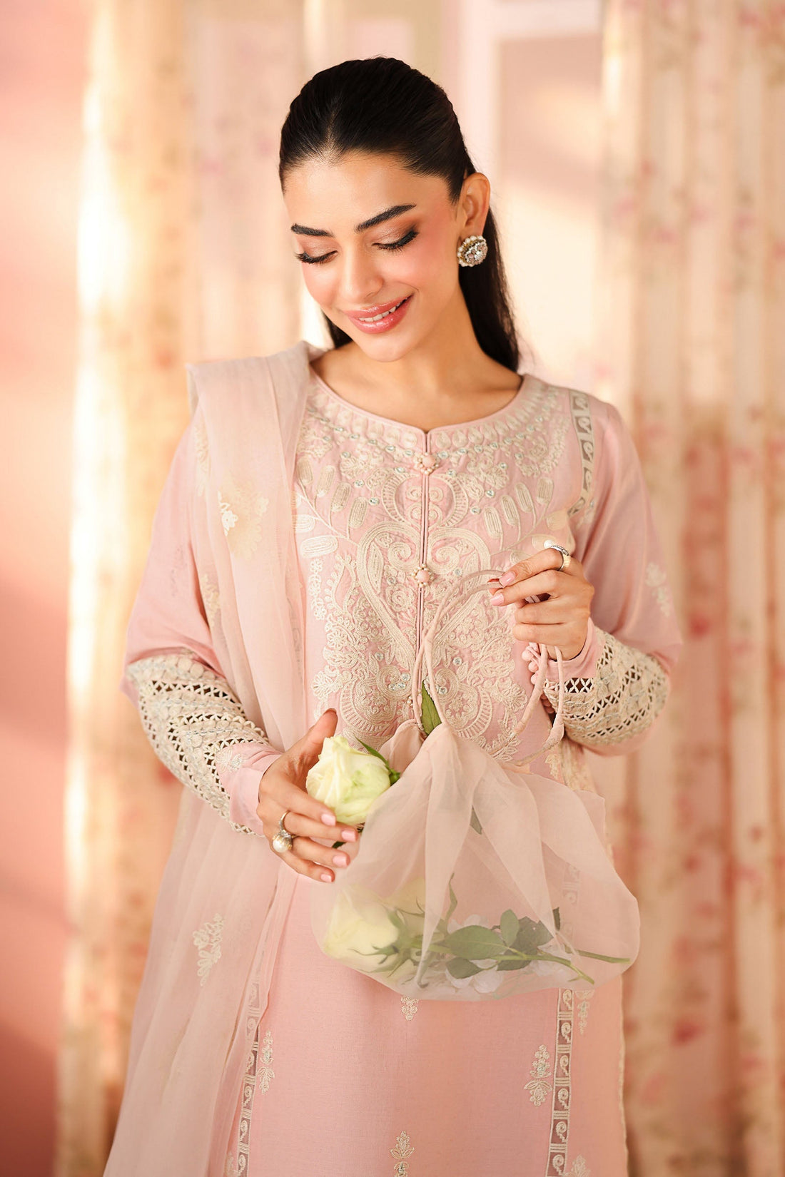 Maria B | Luxury Winter Pret 25 | DW-PF25-34-Pink - House Of Hania
