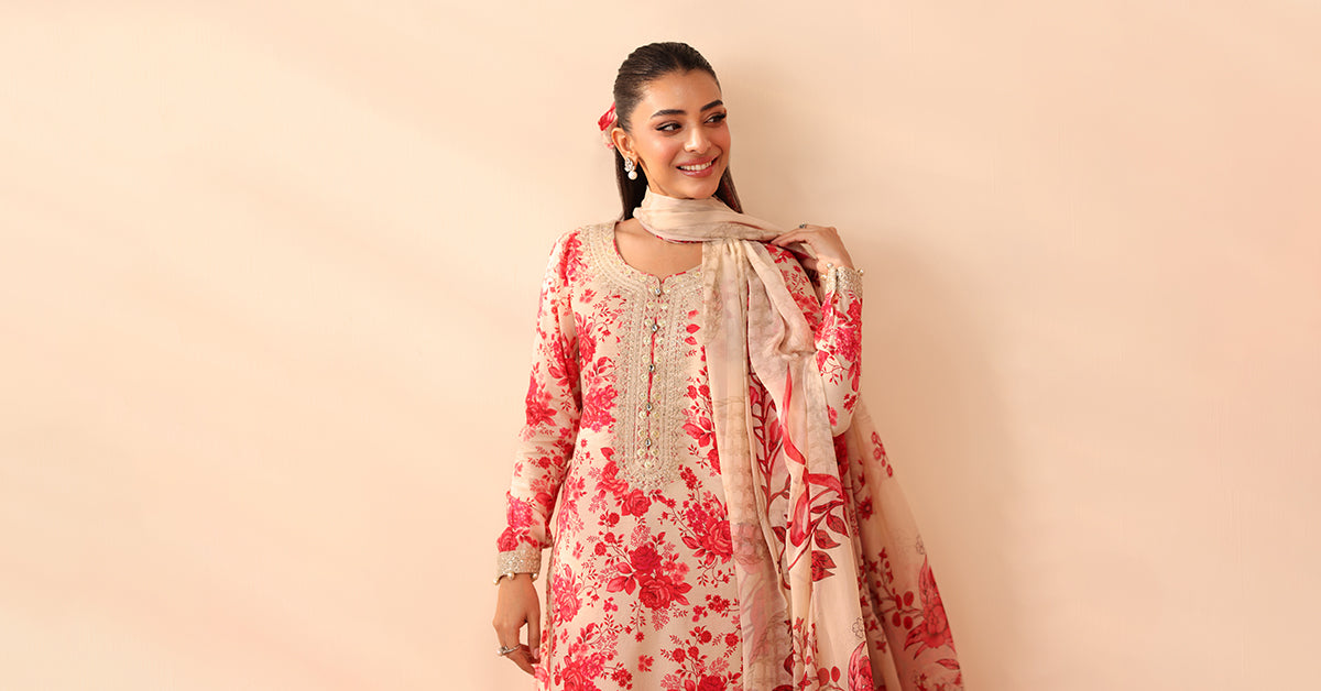 Maria B | Luxury Winter Pret 25 | DW-PF25-63-Pink - House Of Hania