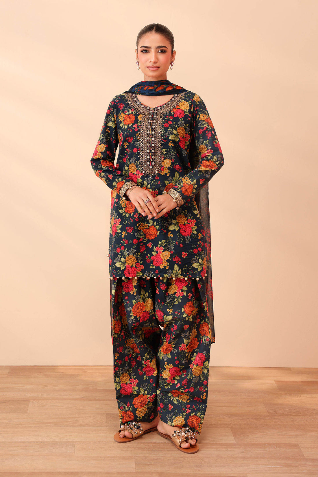 Maria B | Luxury Winter Pret 25 | DW-PF25-63-Teal - House Of Hania