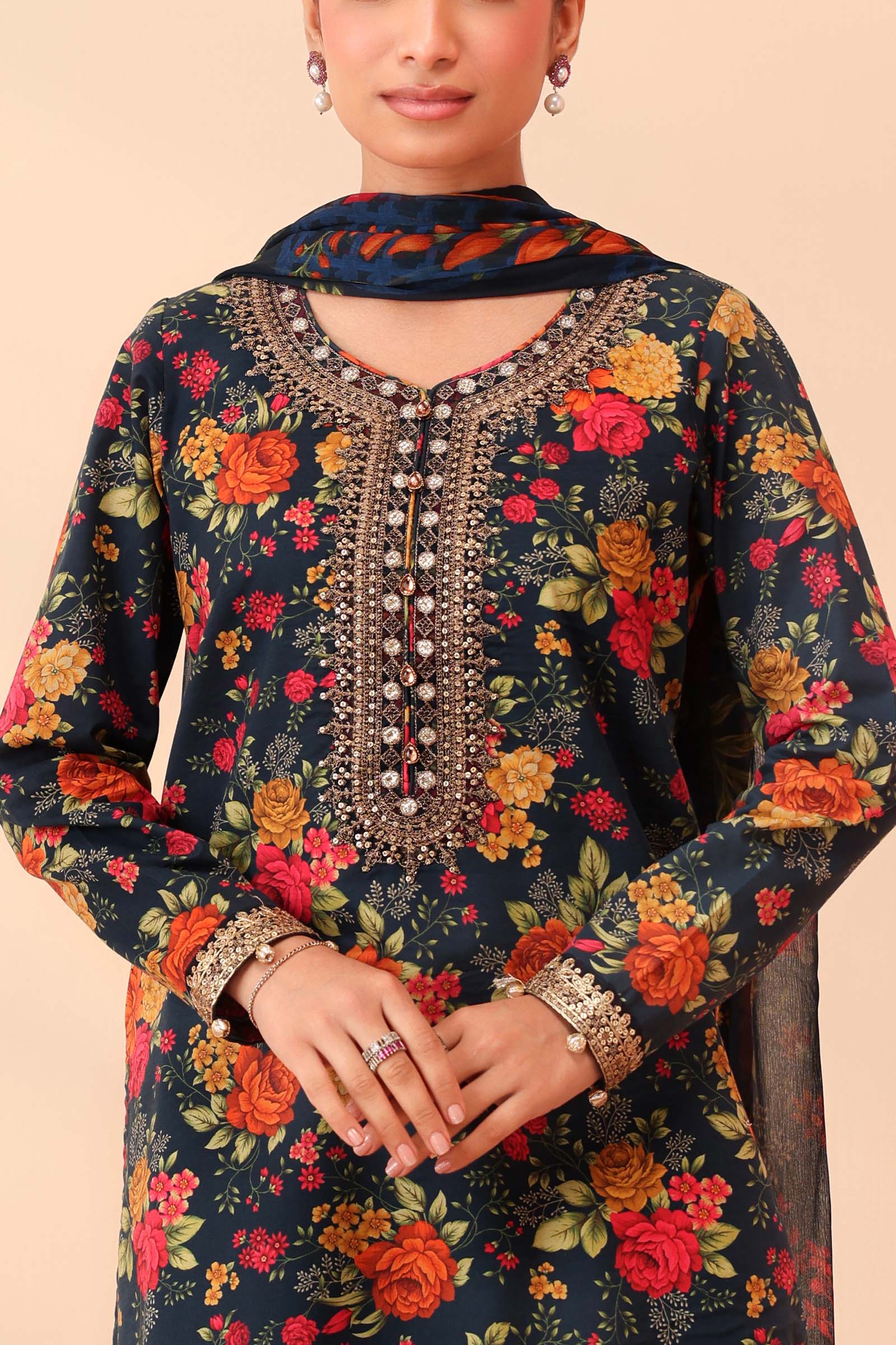 Maria B | Luxury Winter Pret 25 | DW-PF25-63-Teal - House Of Hania