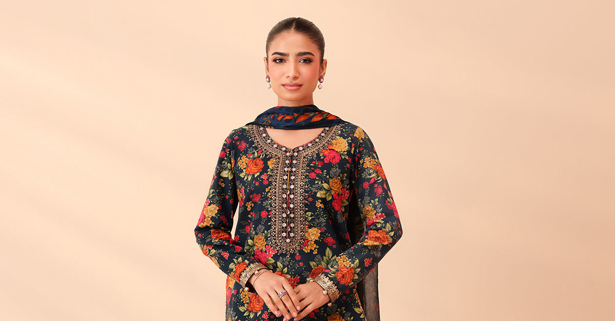 Maria B | Luxury Winter Pret 25 | DW-PF25-63-Teal - House Of Hania