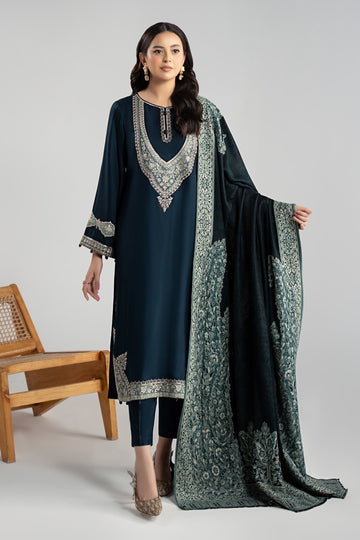 Maria B | Luxury Winter Pret 25 | DW-W24-102R1-Blue - House Of Hania