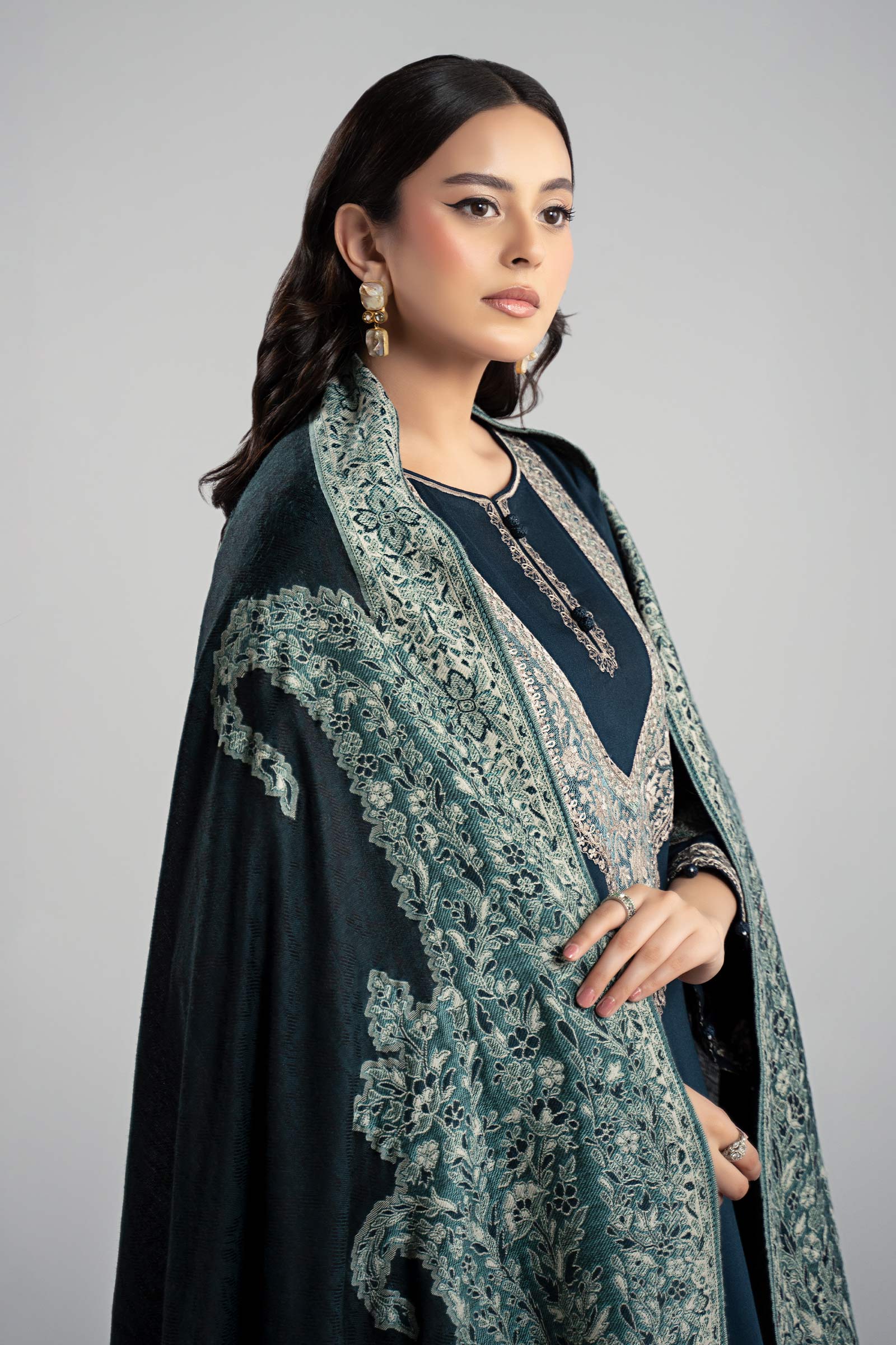 Maria B | Luxury Winter Pret 25 | DW-W24-102R1-Blue - House Of Hania