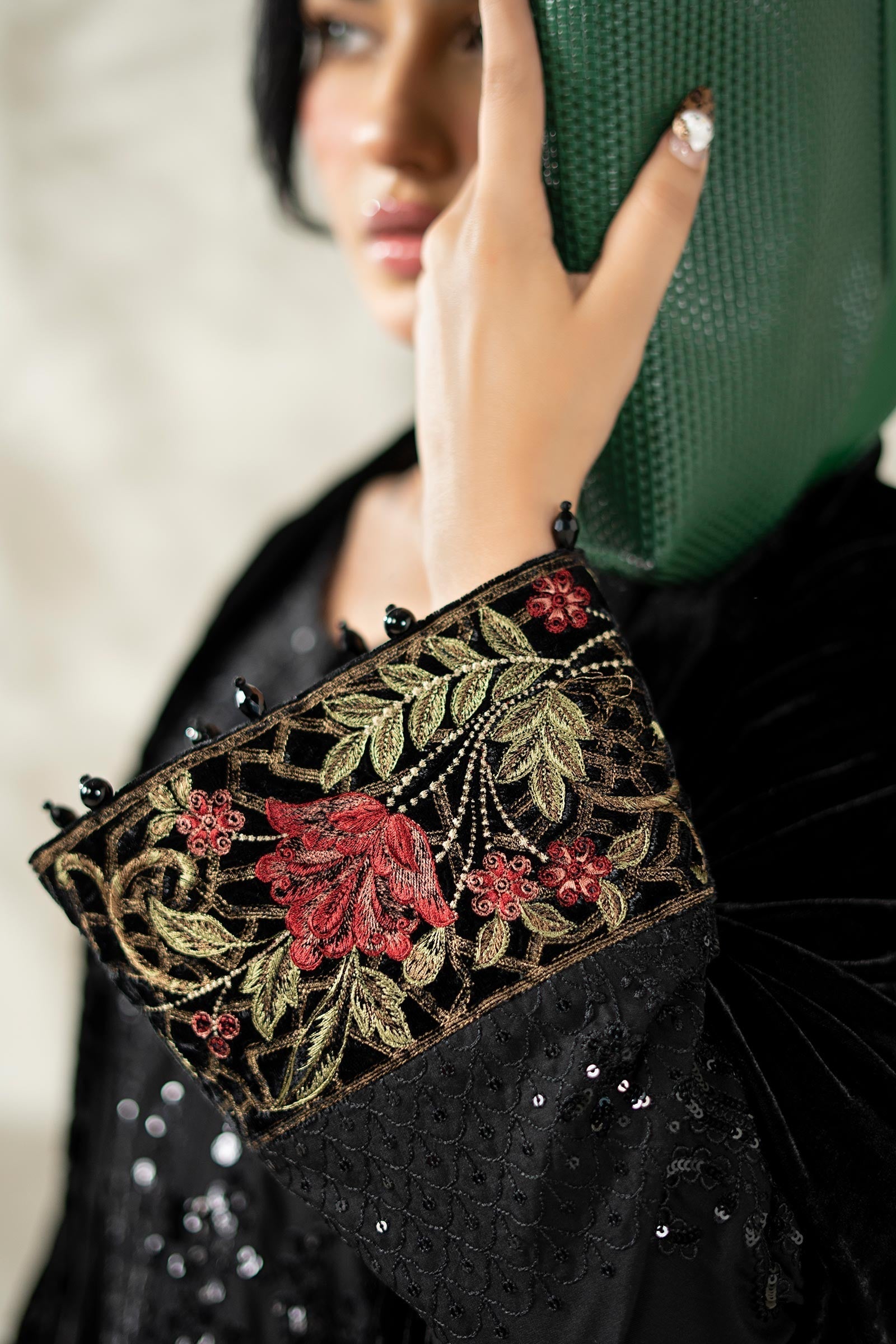 Maria B | Luxury Winter Pret 25 | DW-W25-20-Black - House Of Hania