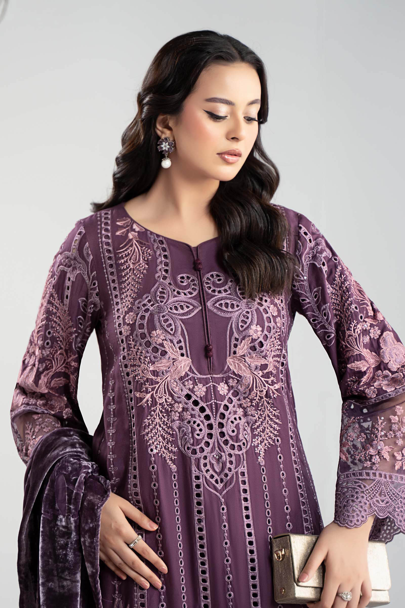 Maria B | Luxury Winter Pret 25 | DW-W25-24-Purple - House Of Hania