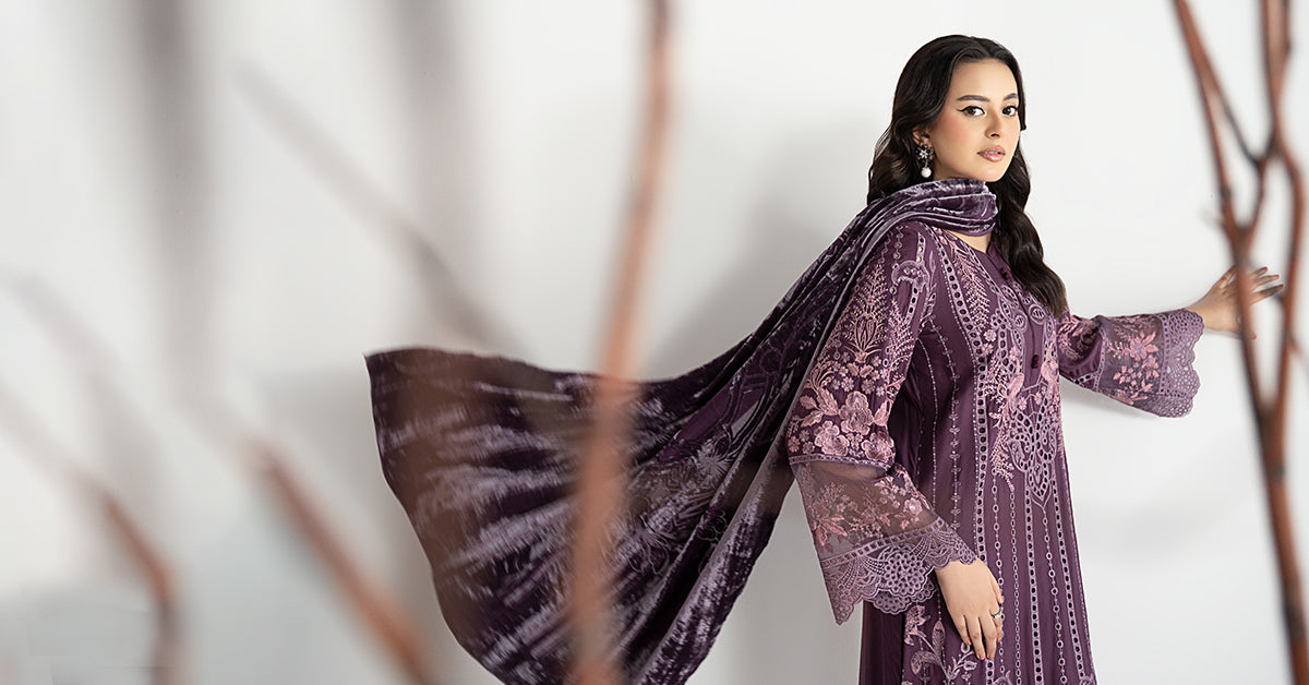 Maria B | Luxury Winter Pret 25 | DW-W25-24-Purple - House Of Hania