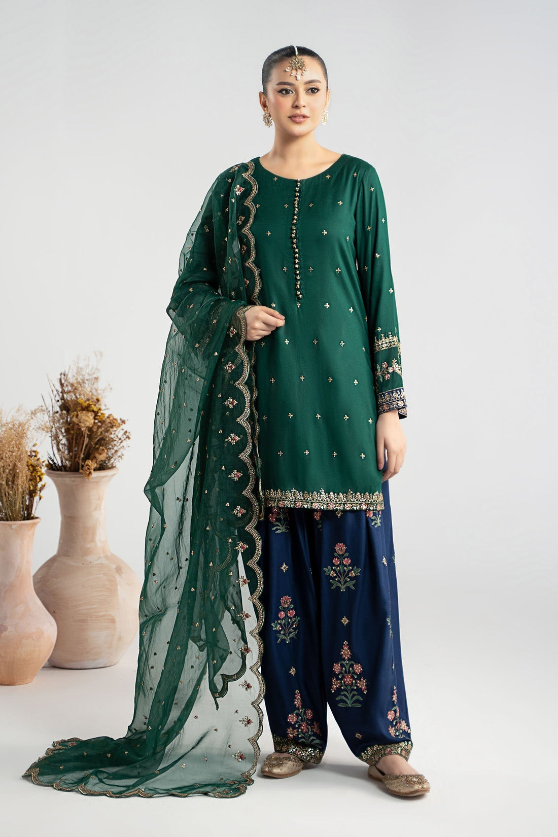 Maria B | Luxury Winter Pret 25 | DW-W25-27-Green - House Of Hania