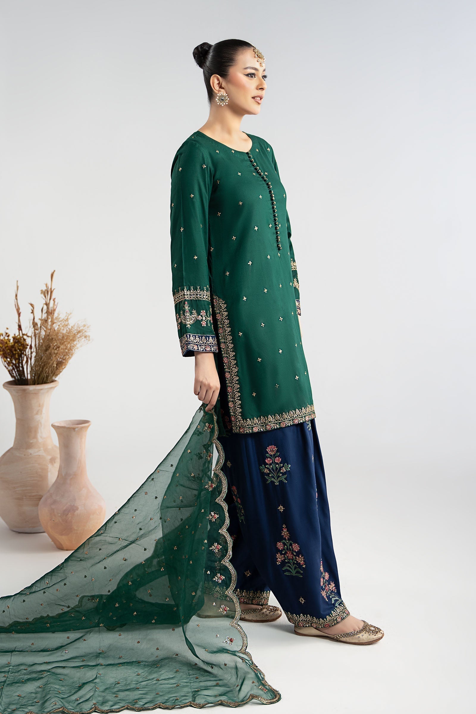 Maria B | Luxury Winter Pret 25 | DW-W25-27-Green - House Of Hania