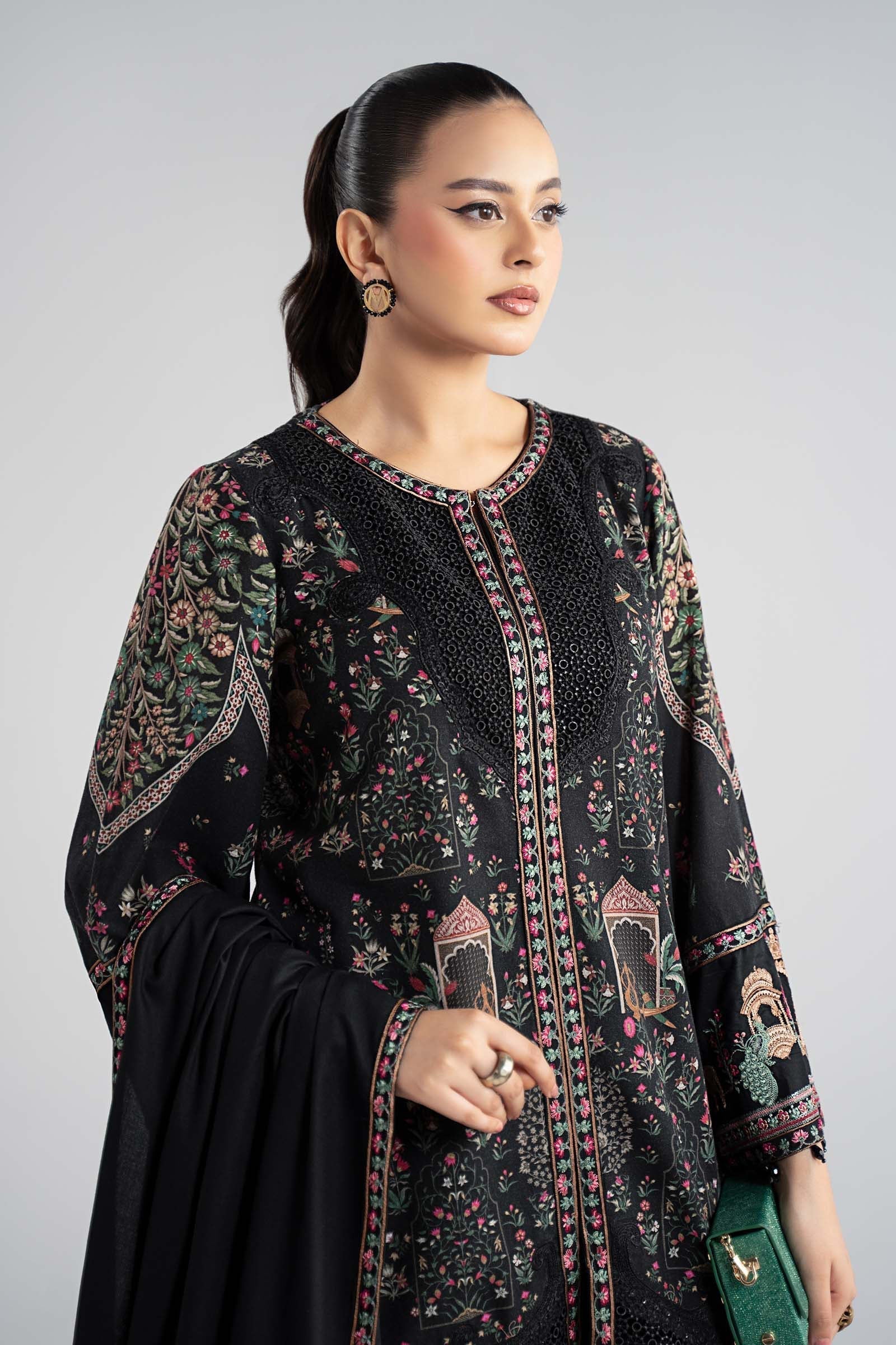 Maria B | Luxury Winter Pret 25 | DW-W25-35-Black - House Of Hania