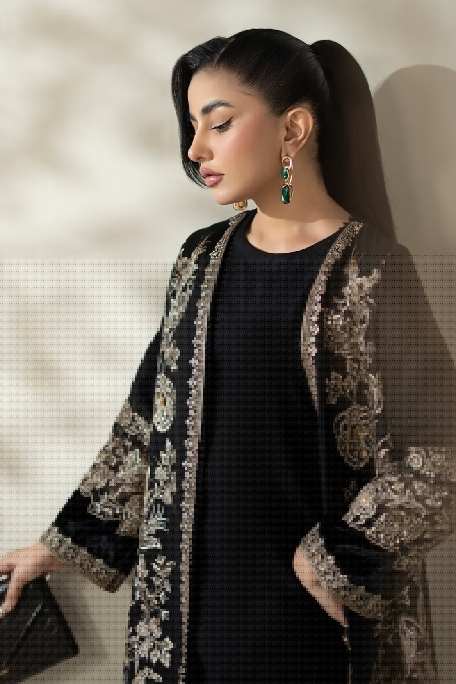 Maria B | Luxury Winter Pret 25 | DW-W25-43-Black - House Of Hania