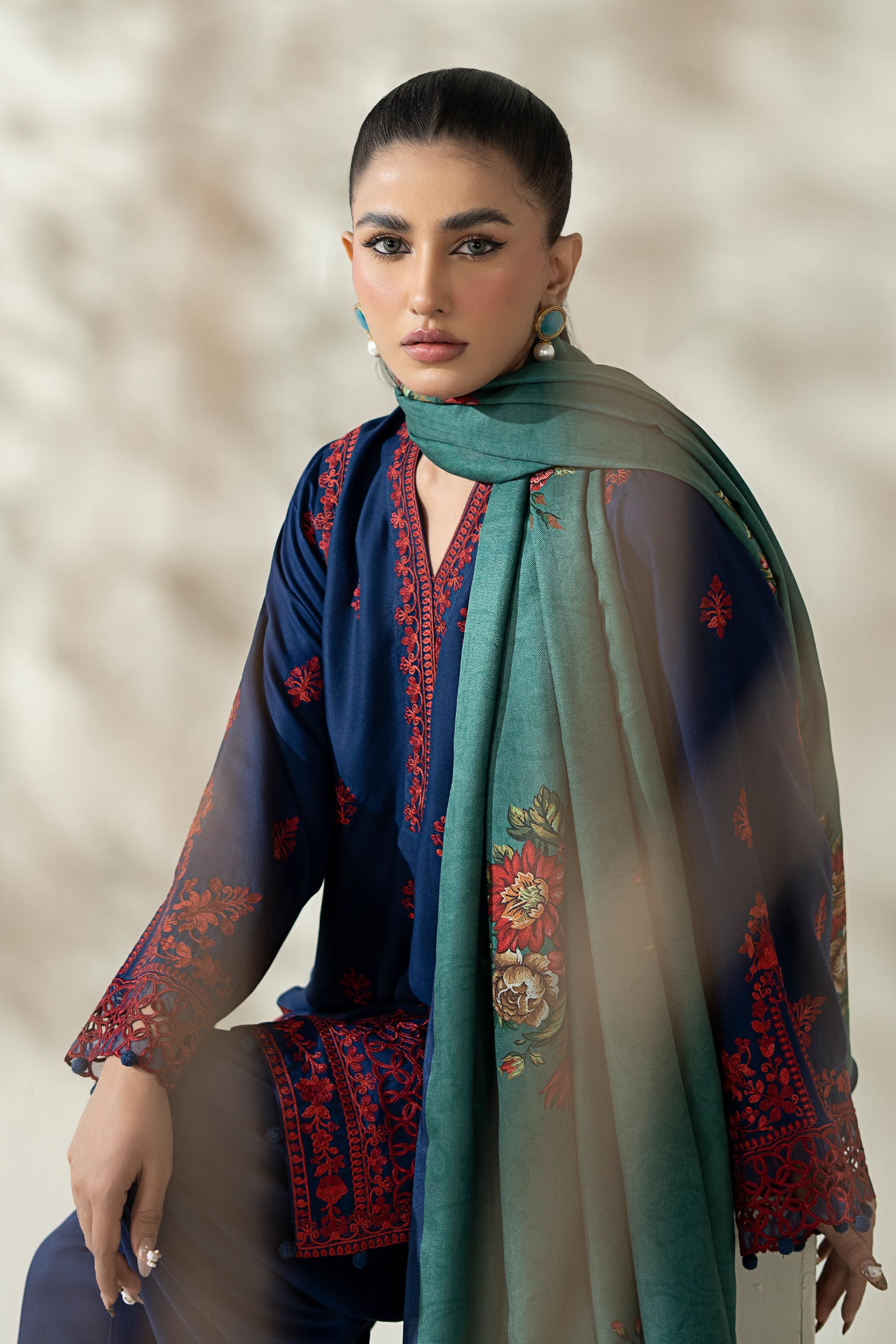 Maria B | Luxury Winter Pret 25 | DW-W25-46-Blue - House Of Hania