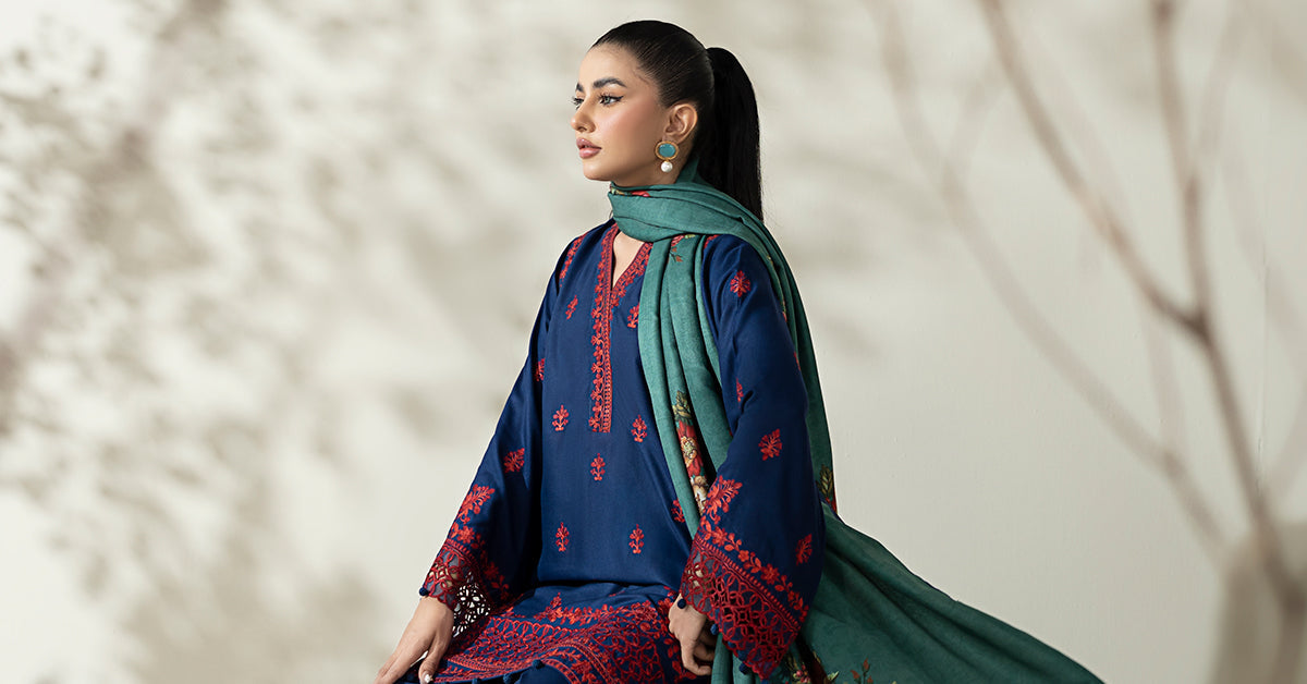 Maria B | Luxury Winter Pret 25 | DW-W25-46-Blue - House Of Hania