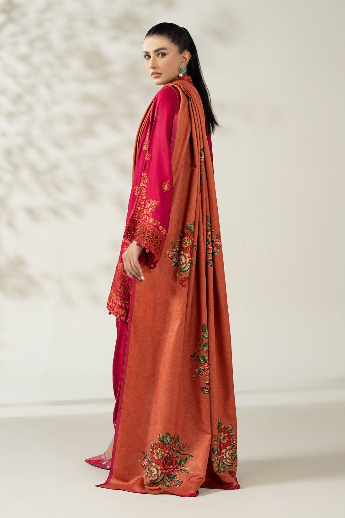 Maria B | Luxury Winter Pret 25 | DW-W25-46-Hot Pink - House Of Hania