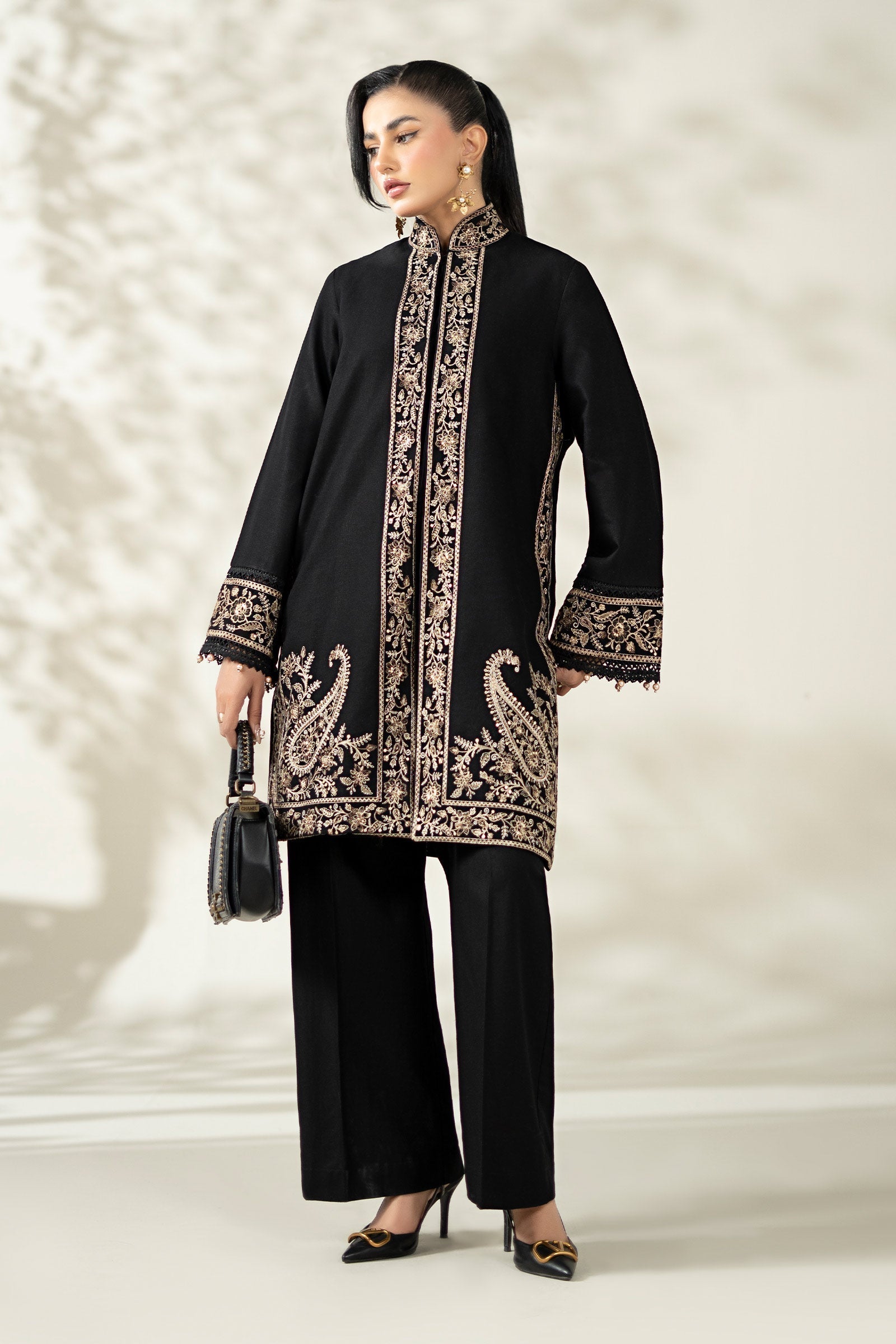 Maria B | Luxury Winter Pret 25 | DW-W25-49-Black - House Of Hania