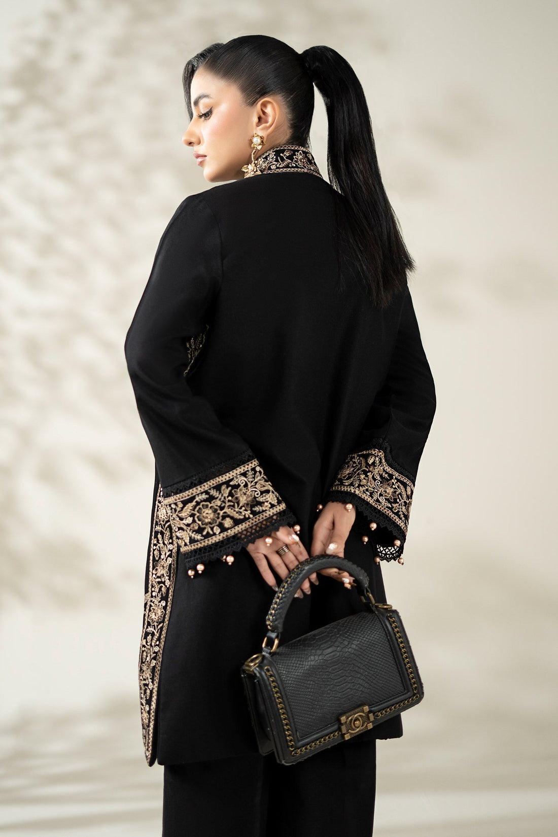 Maria B | Luxury Winter Pret 25 | DW-W25-49-Black - House Of Hania