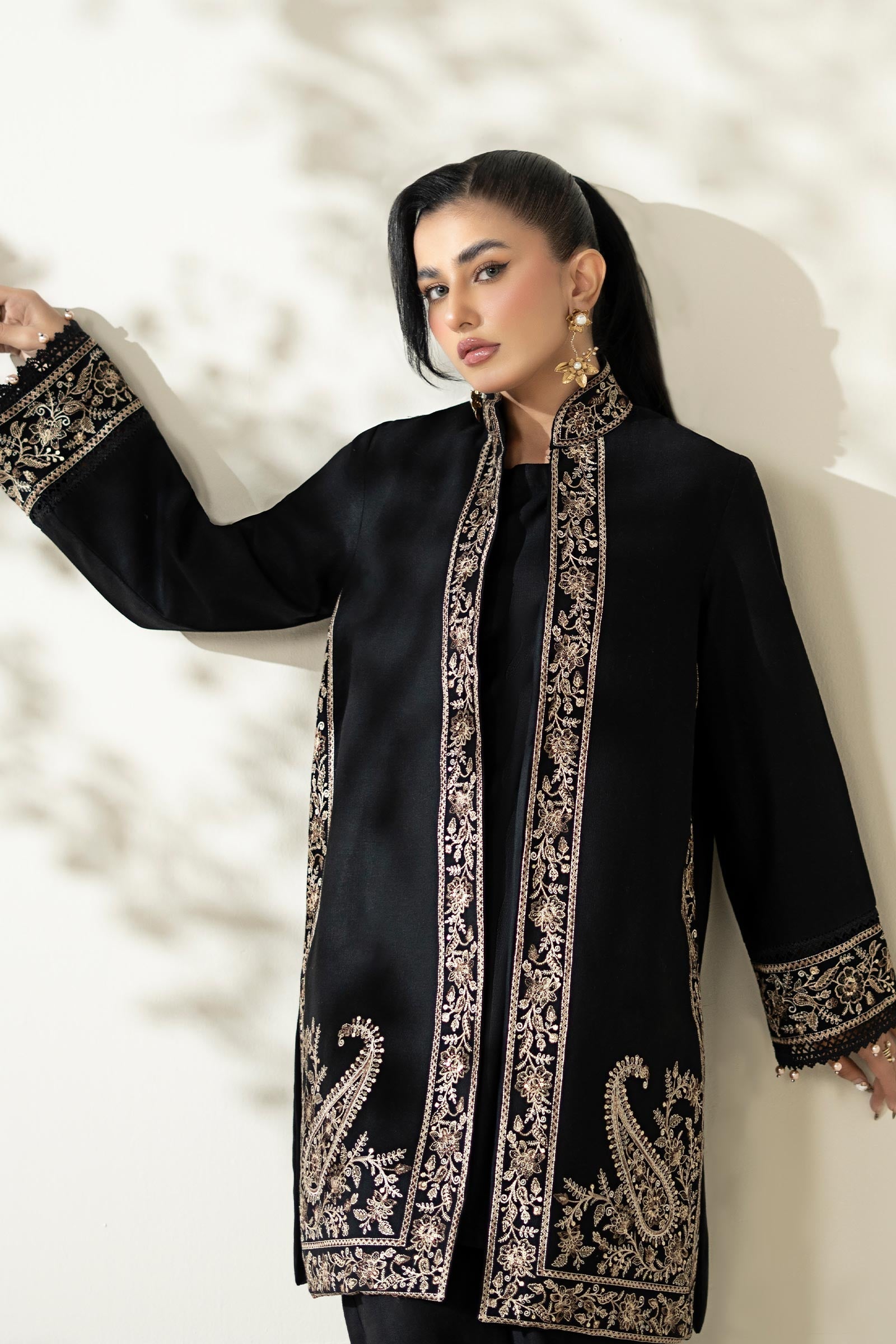 Maria B | Luxury Winter Pret 25 | DW-W25-49-Black - House Of Hania