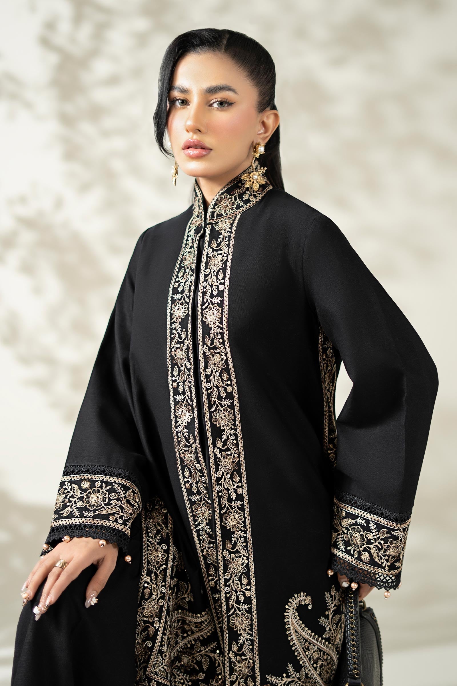 Maria B | Luxury Winter Pret 25 | DW-W25-49-Black - House Of Hania