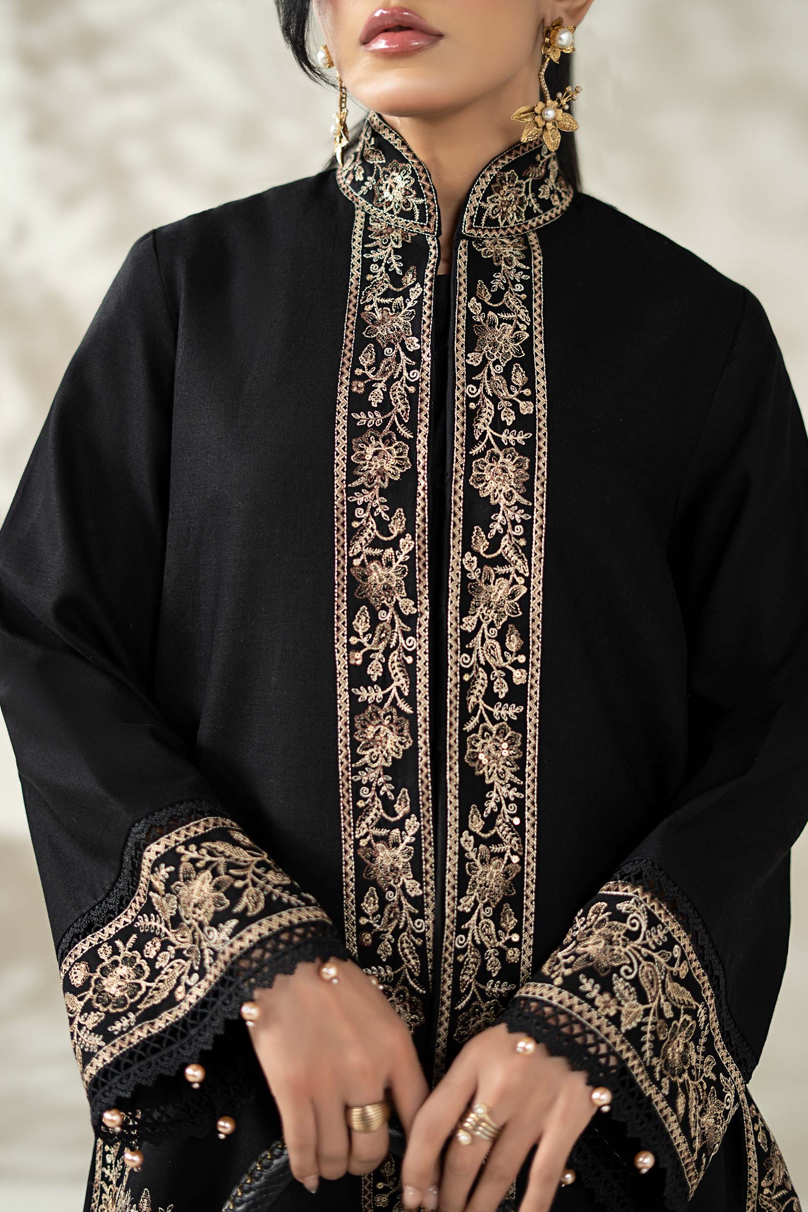 Maria B | Luxury Winter Pret 25 | DW-W25-49-Black - House Of Hania