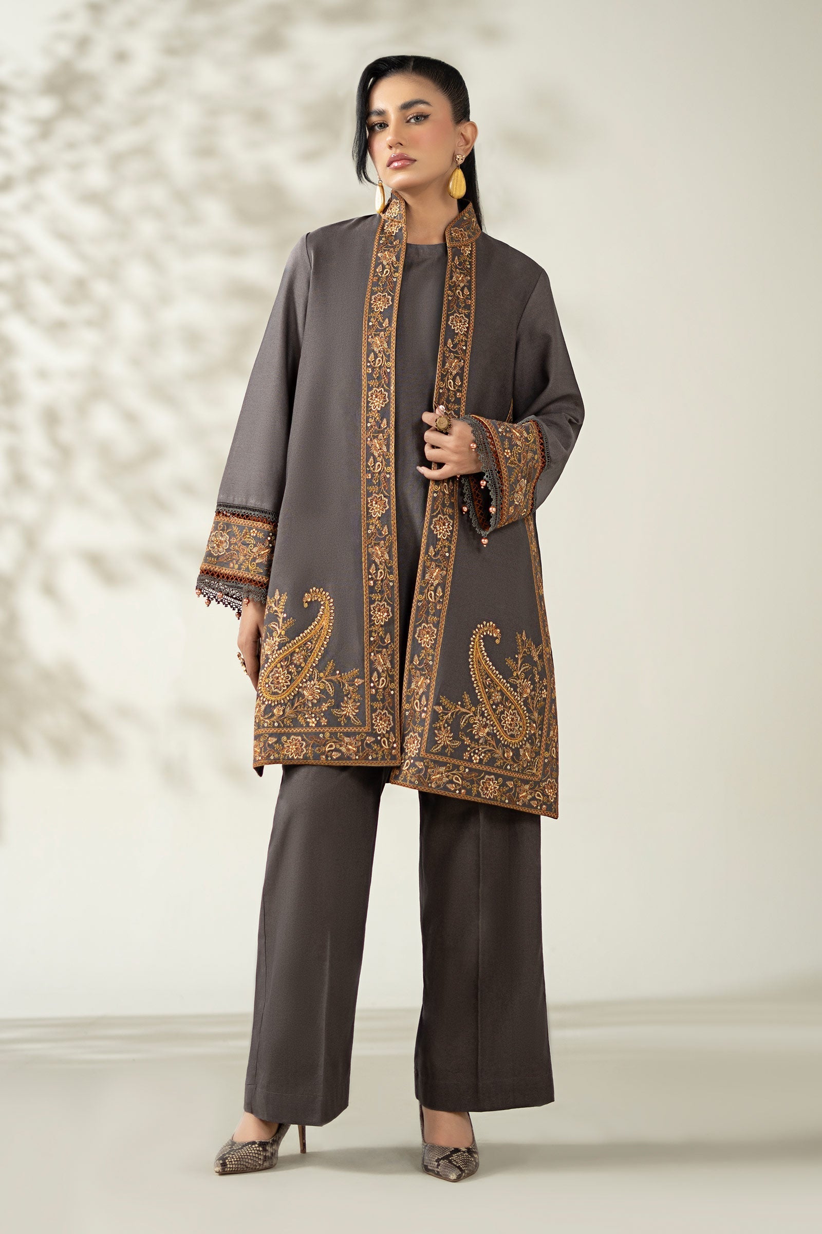 Maria B | Luxury Winter Pret 25 | DW-W25-49-Grey - House Of Hania