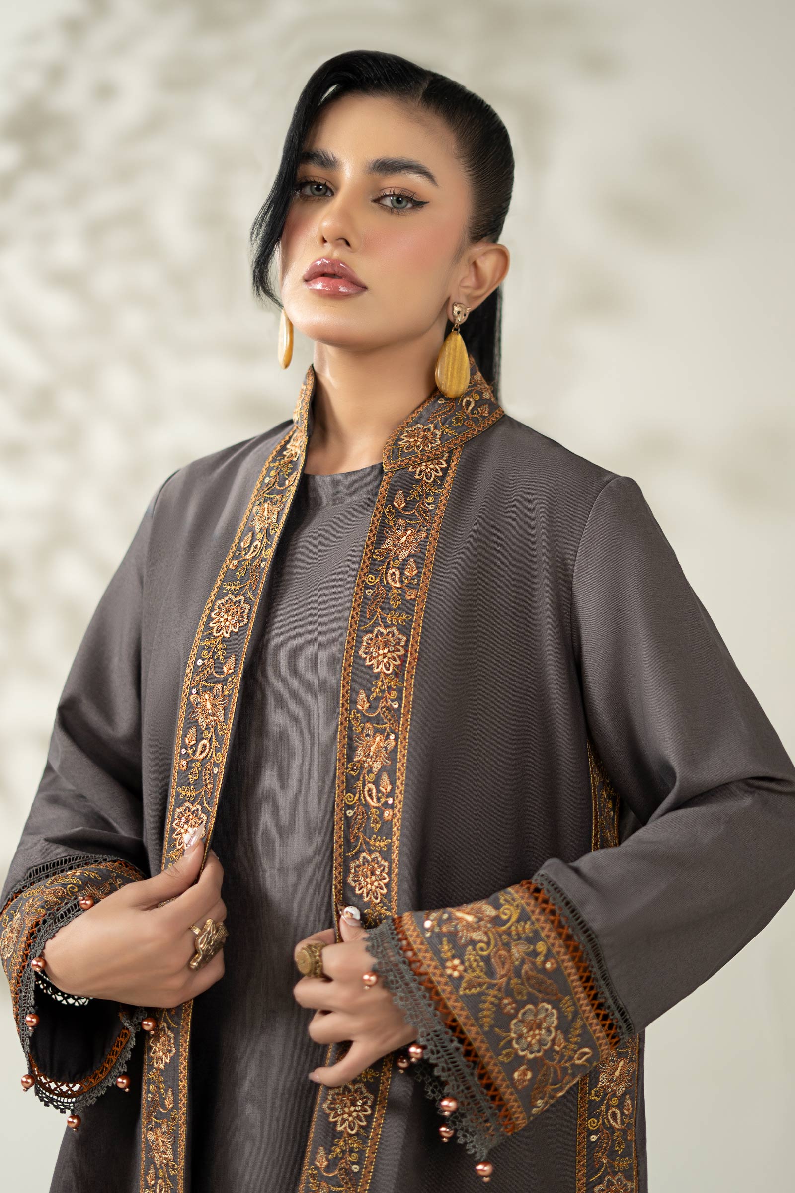 Maria B | Luxury Winter Pret 25 | DW-W25-49-Grey - House Of Hania
