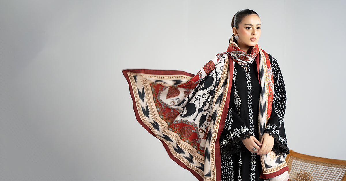 Maria B | Luxury Winter Pret 25 | DW-W25-51-Black - House Of Hania